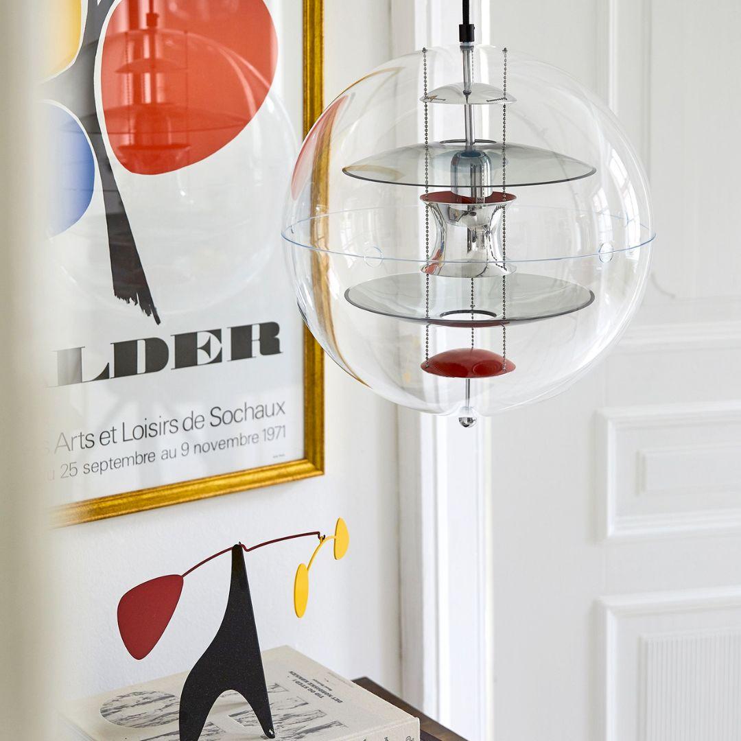 Danish Verner Panton 'VP Globe' Pendant in Smoke Colored Glass and Acrylic for Verpan For Sale