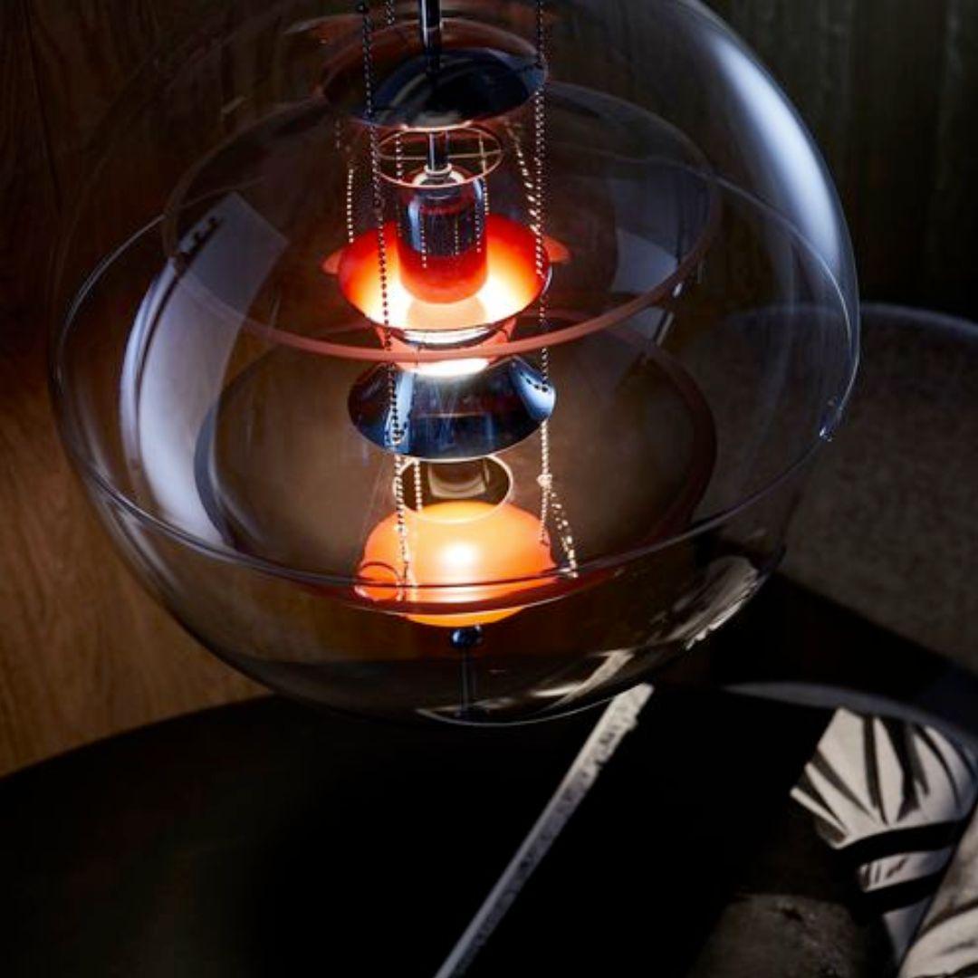 Verner Panton 'VP Globe' Pendant Lamp in Brass, Aluminum and Acrylic for Verpan For Sale 6