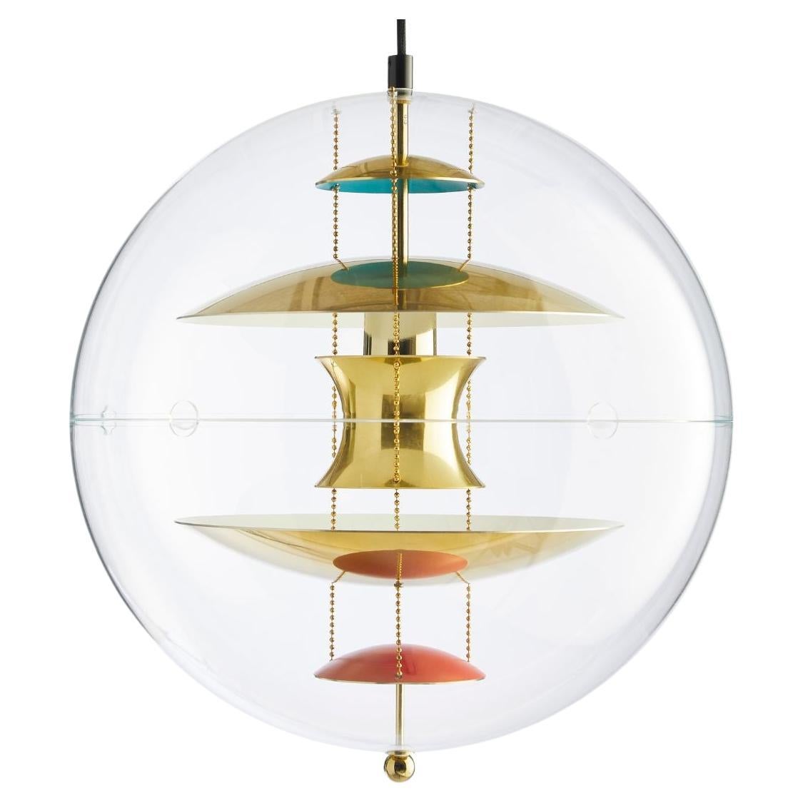 Verner Panton 'VP Globe' Pendant Lamp in Brass, Aluminum and Acrylic for Verpan