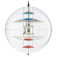Verner Panton 'VP Globe' Pendelleuchte aus poliertem Aluminium und Acryl für Verpan