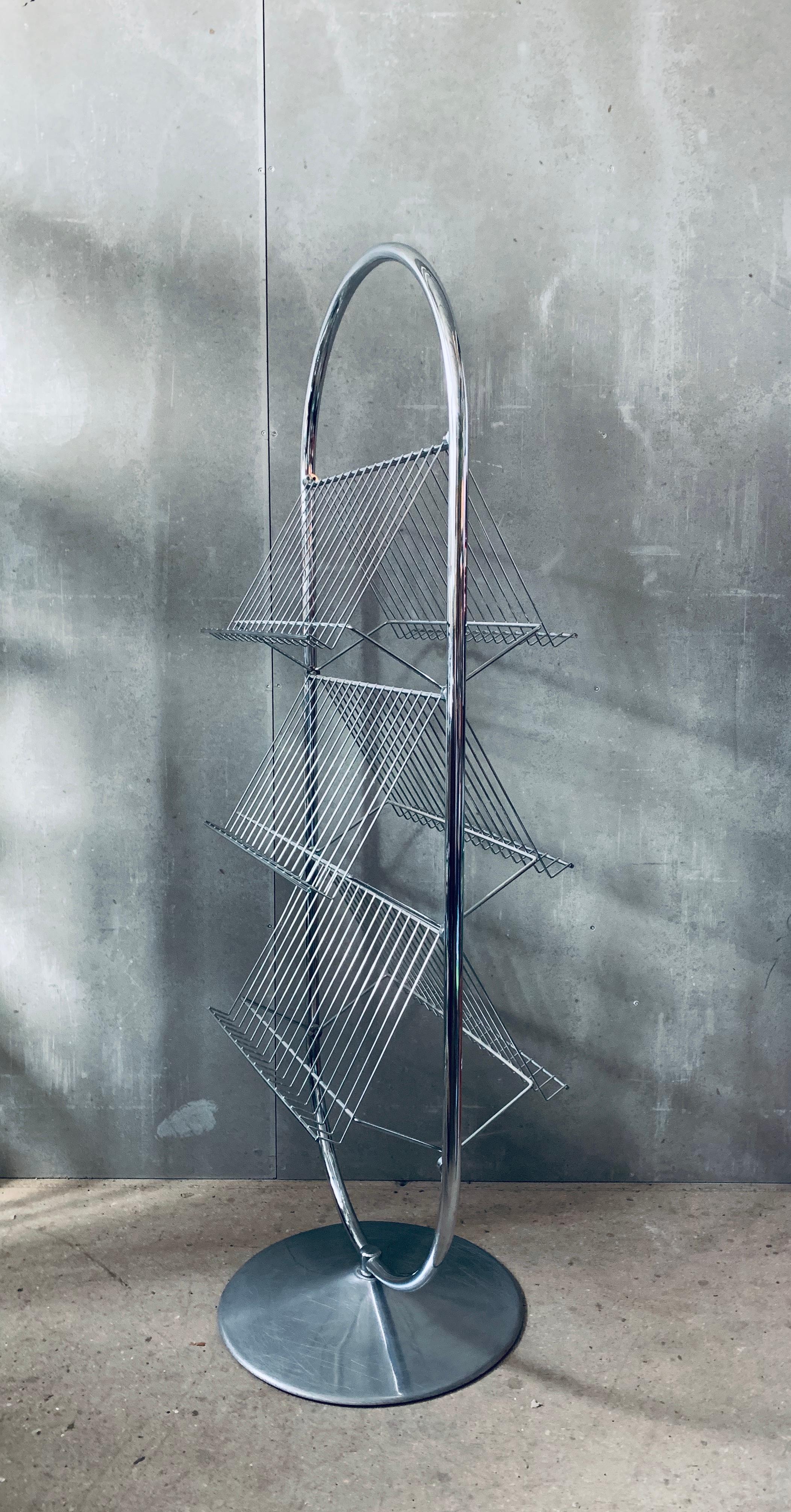 Chrome Verner Panton VP-Rack Display Rack News Rack by Fritz Hansen, Denmark