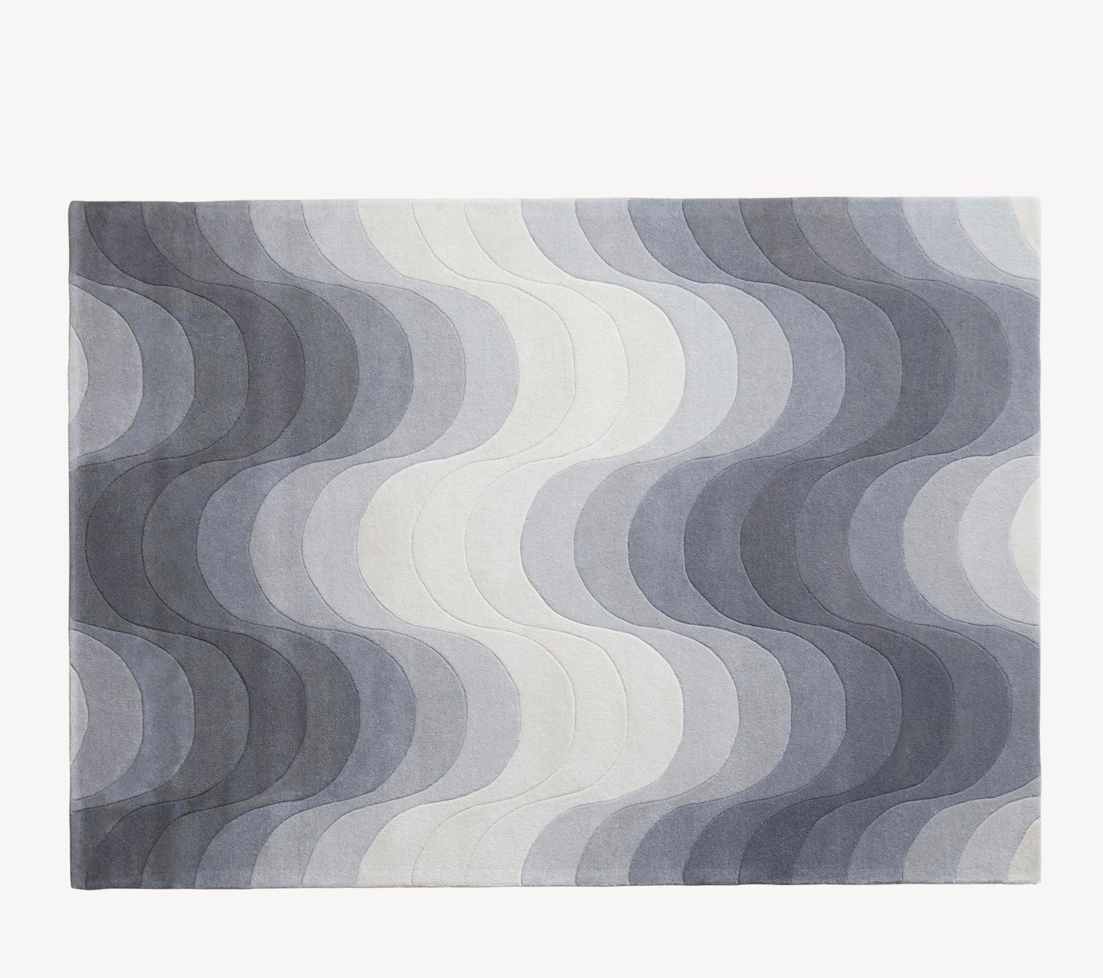 Verner Panton 'Wave' Teppich 240 x 170cm in Grau für Verpan (Moderne der Mitte des Jahrhunderts) im Angebot