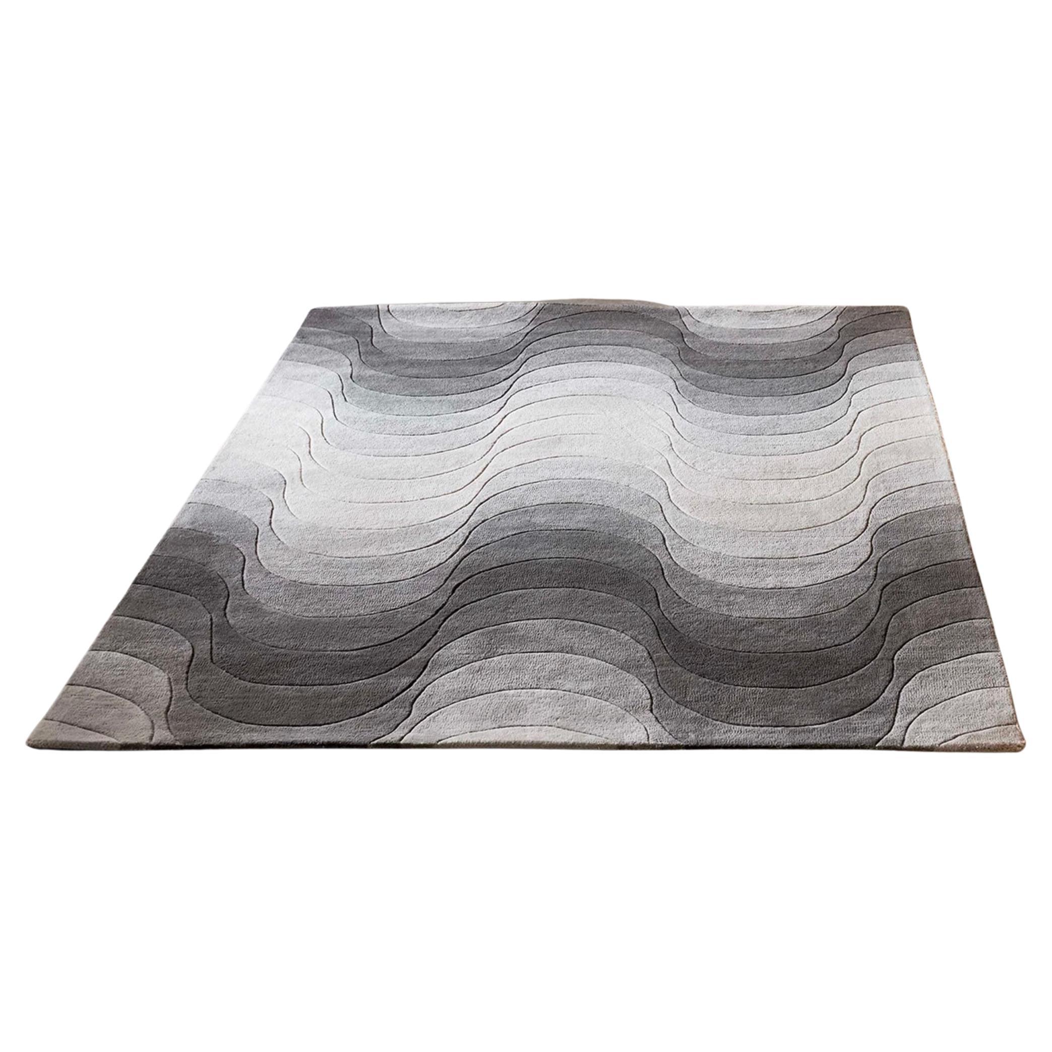 Verner Panton 'Wave' Teppich 240 x 170cm in Grau für Verpan