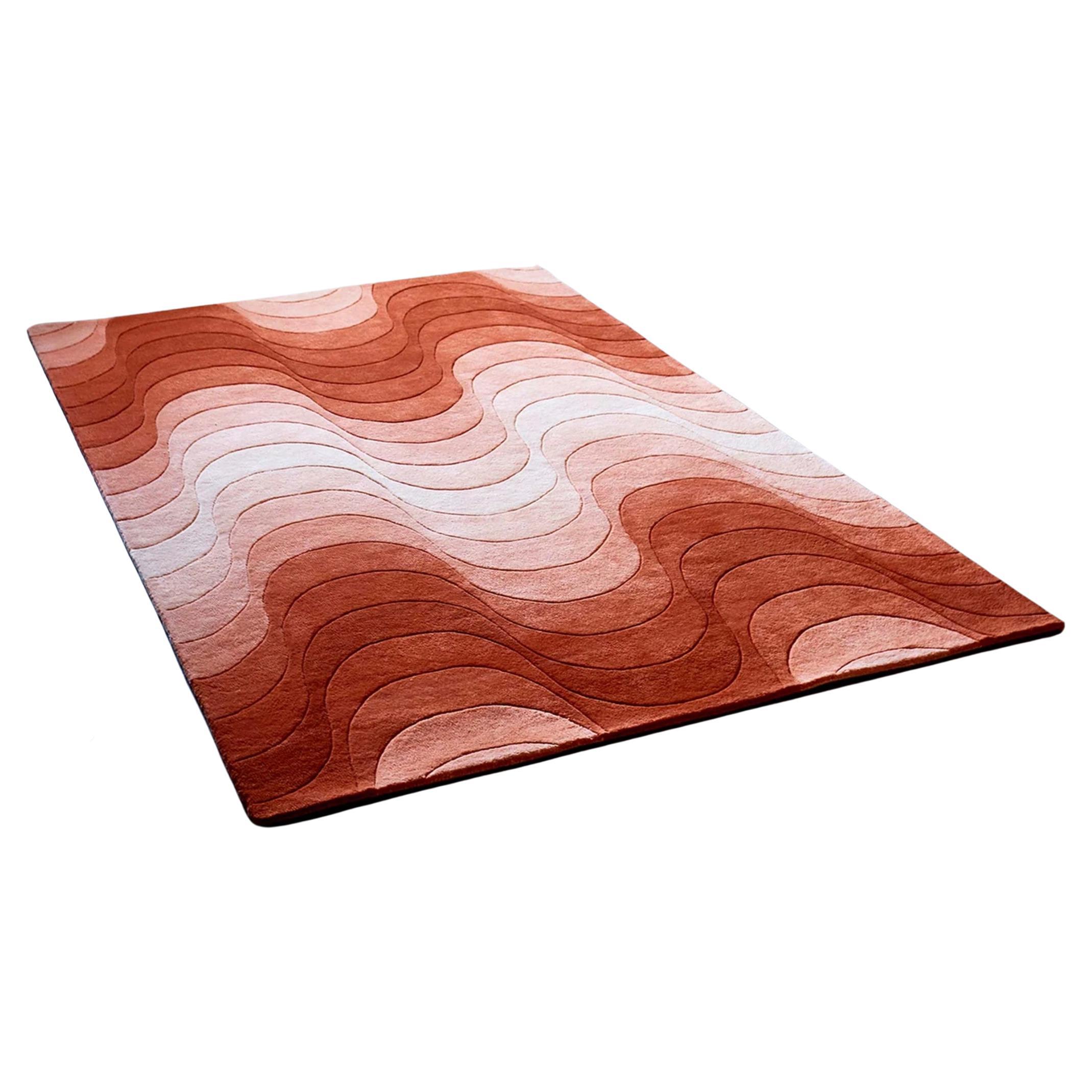 Verner Panton 'Wave' Teppich 240 x 170cm in Orange für Verpan