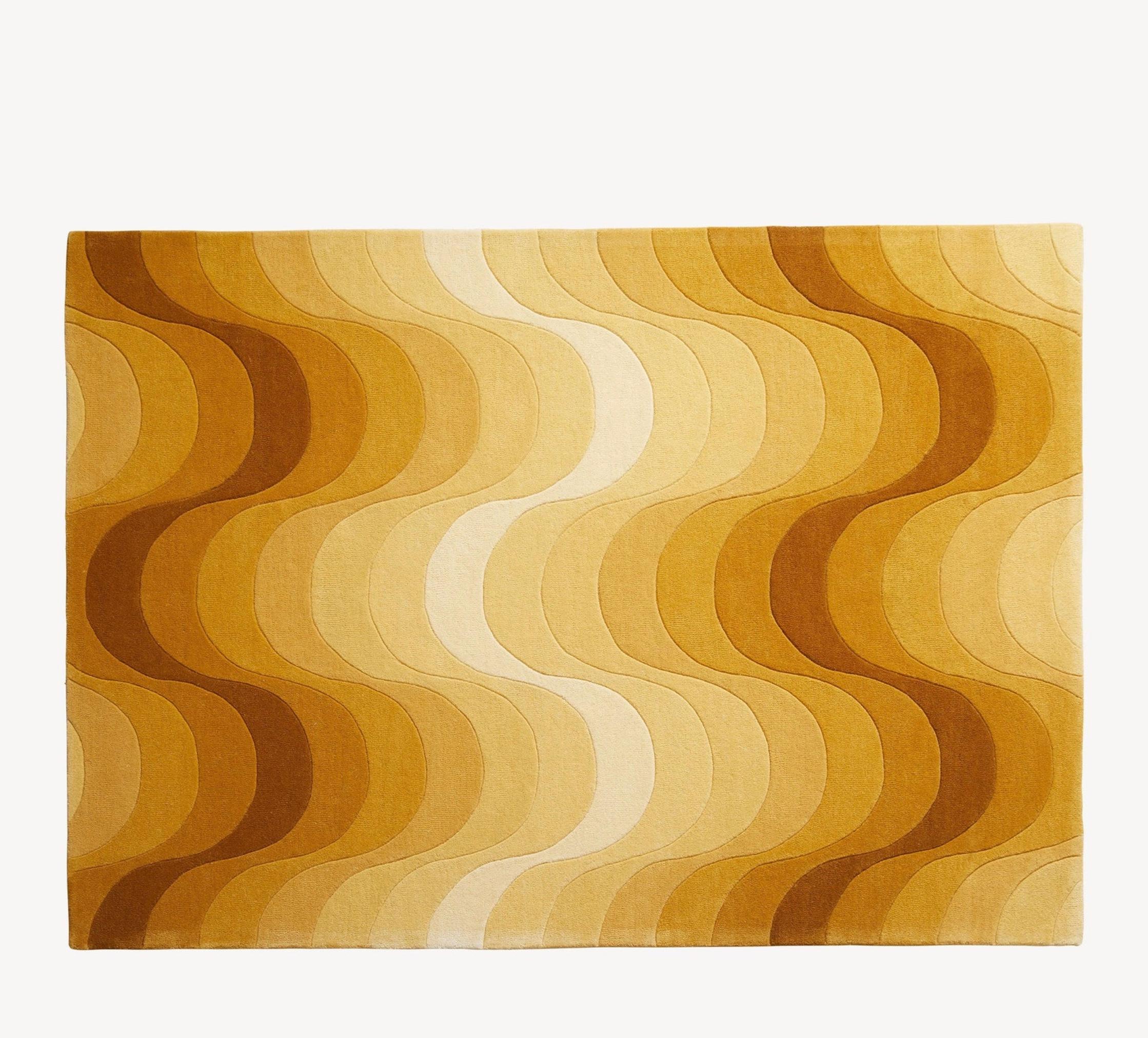 Verner Panton 'Wave' Teppich 240 x 170cm in Gelb für Verpan (Moderne der Mitte des Jahrhunderts) im Angebot
