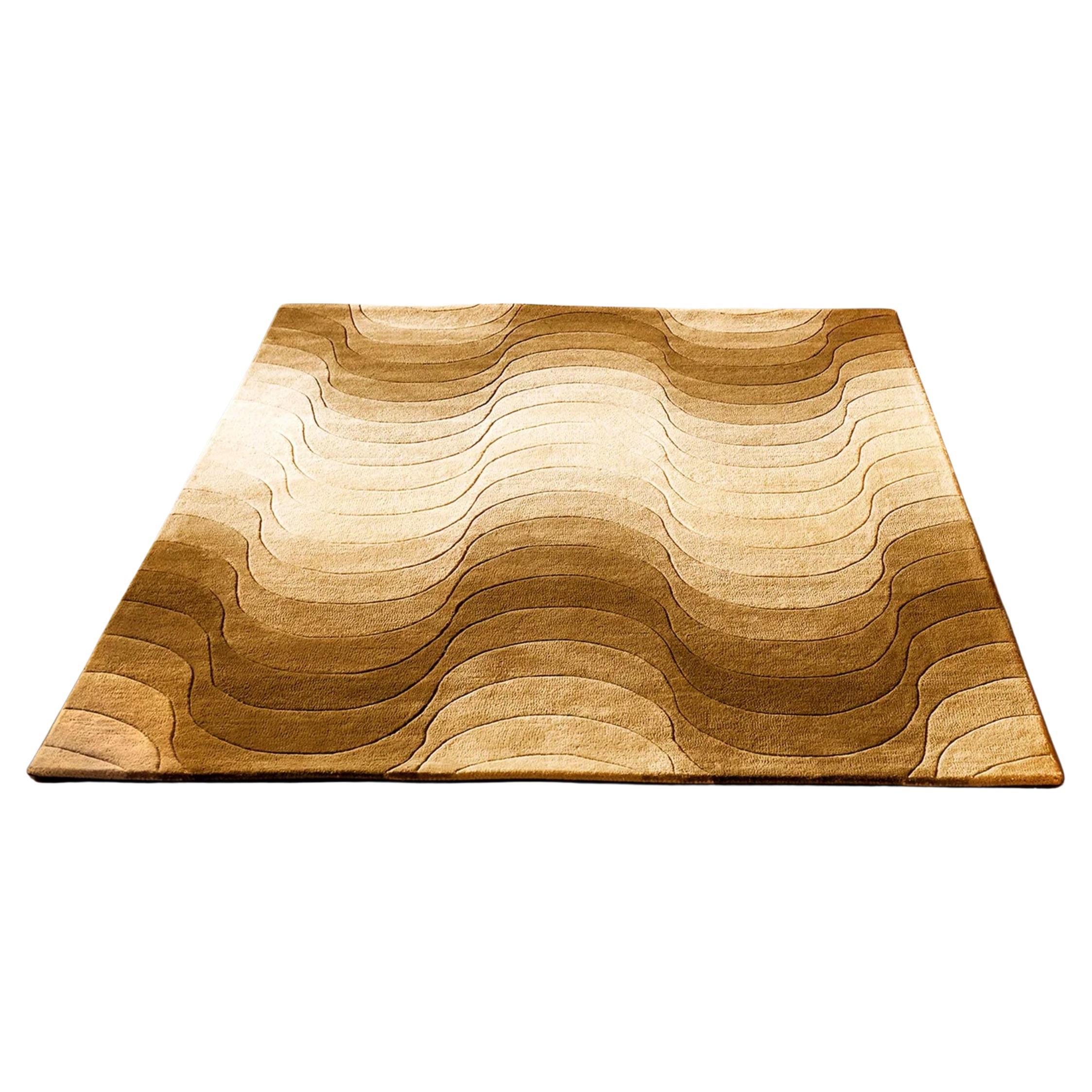 Verner Panton 'Wave' Teppich 240 x 170cm in Gelb für Verpan