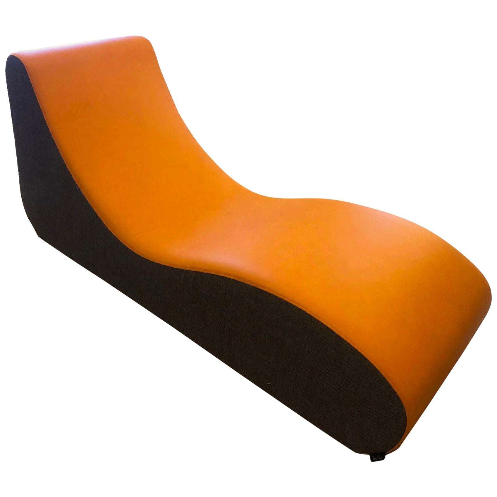 Verner Panton Welle 4 Lounge Chair Chaise:: 1969:: cuir végétal personnalisé