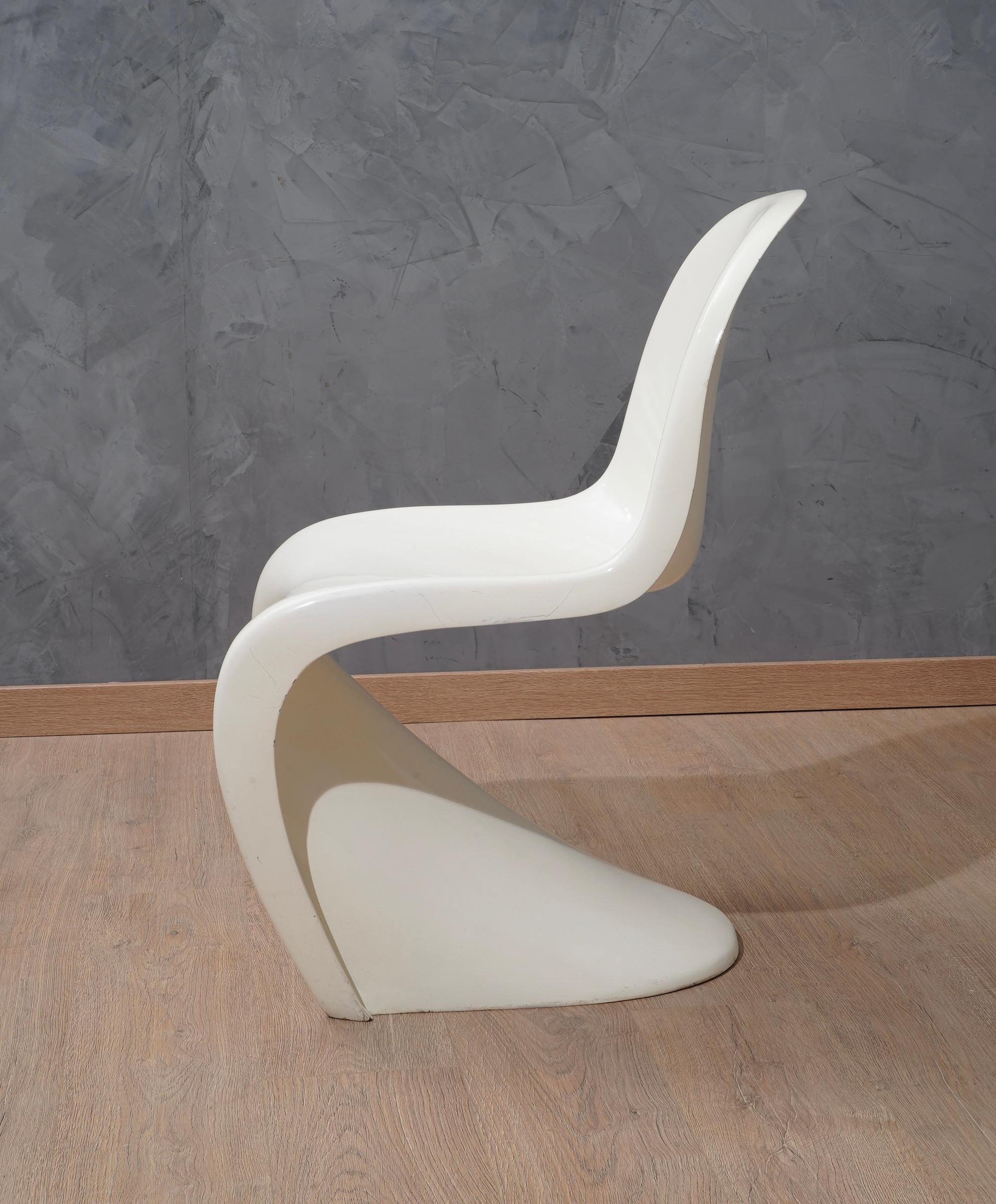 Late 20th Century Verner Panton White Chairs, 1960