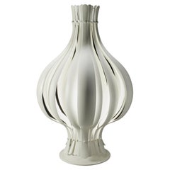 Verner Panton White Enameled Onion Table Lamp, Danish Modern