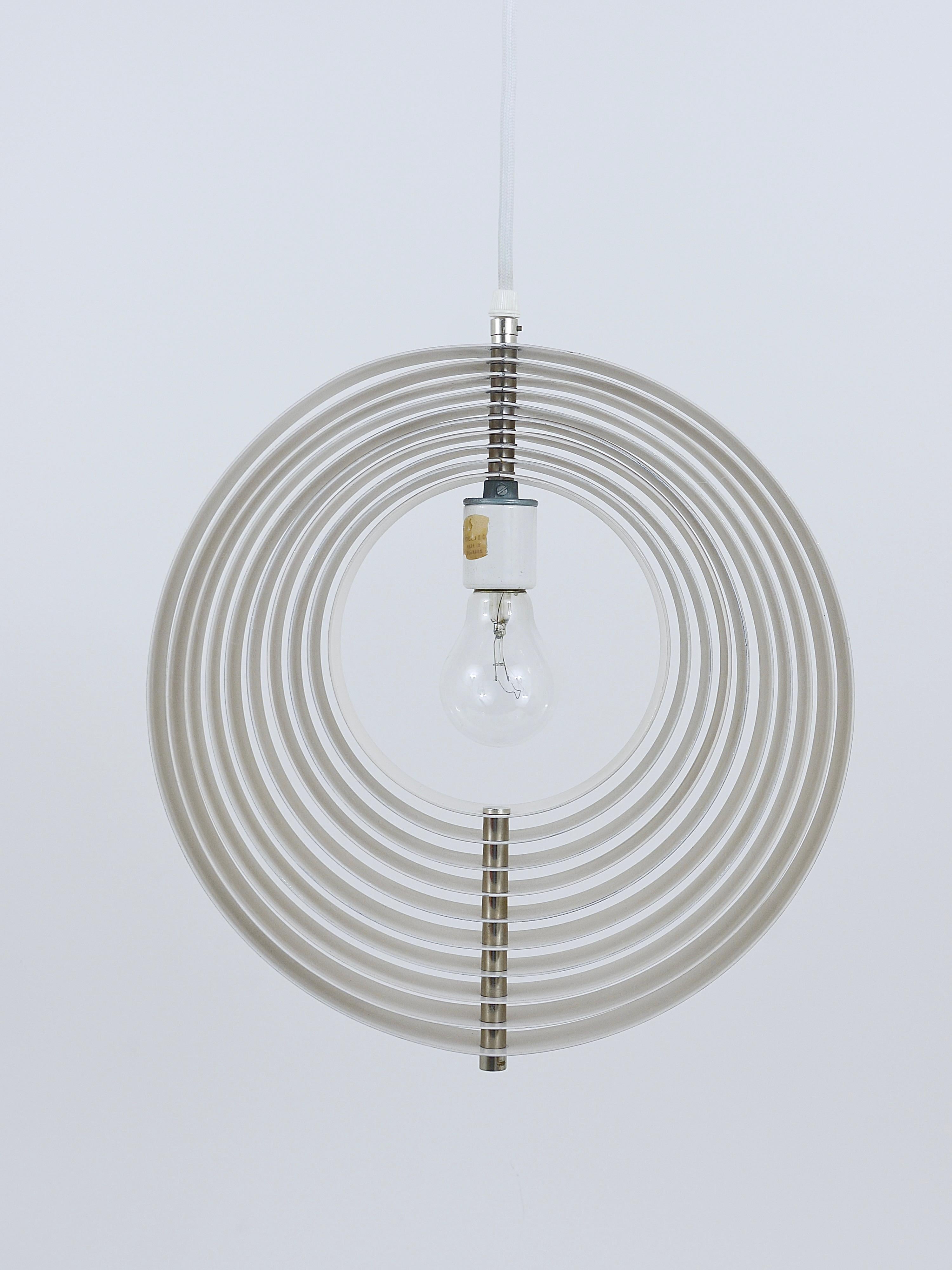 Verner Panton White Moon Lamp Visor Lamp, Op-Art, Louis Poulsen, Denmark, 1960s For Sale 4