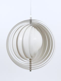 Verner Panton White Moon Lamp Visor Lamp, Op-Art, Louis Poulsen, Denmark, 1960s