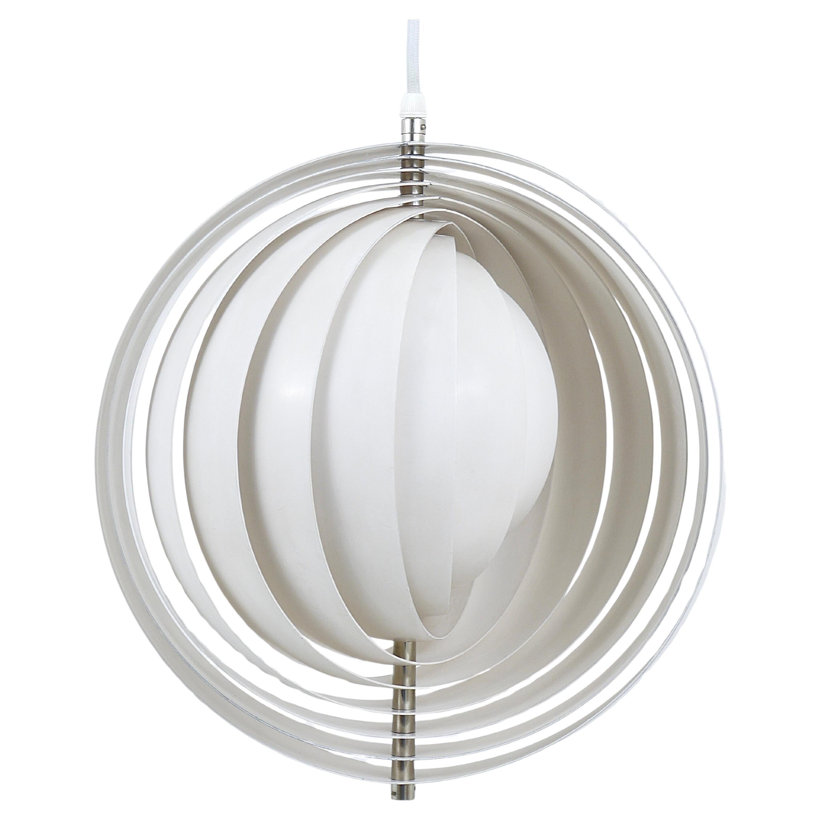 Verner Panton White Moon Lamp Visor Lamp, Op-Art, Louis Poulsen, Denmark, 1960s