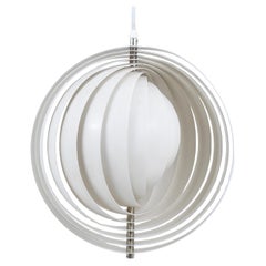 Verner Panton White Moon Lamp Visor Lamp, Op-Art, Louis Poulsen, Denmark, 1960s