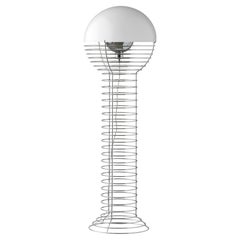 Verner Panton 'Wire' Chrome and White Opal Shade Floor Lamp for Verpan