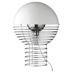Verner Panton 'Wire' Chrome and White Opal Shade Table Lamp for Verpan, 21.3 in.