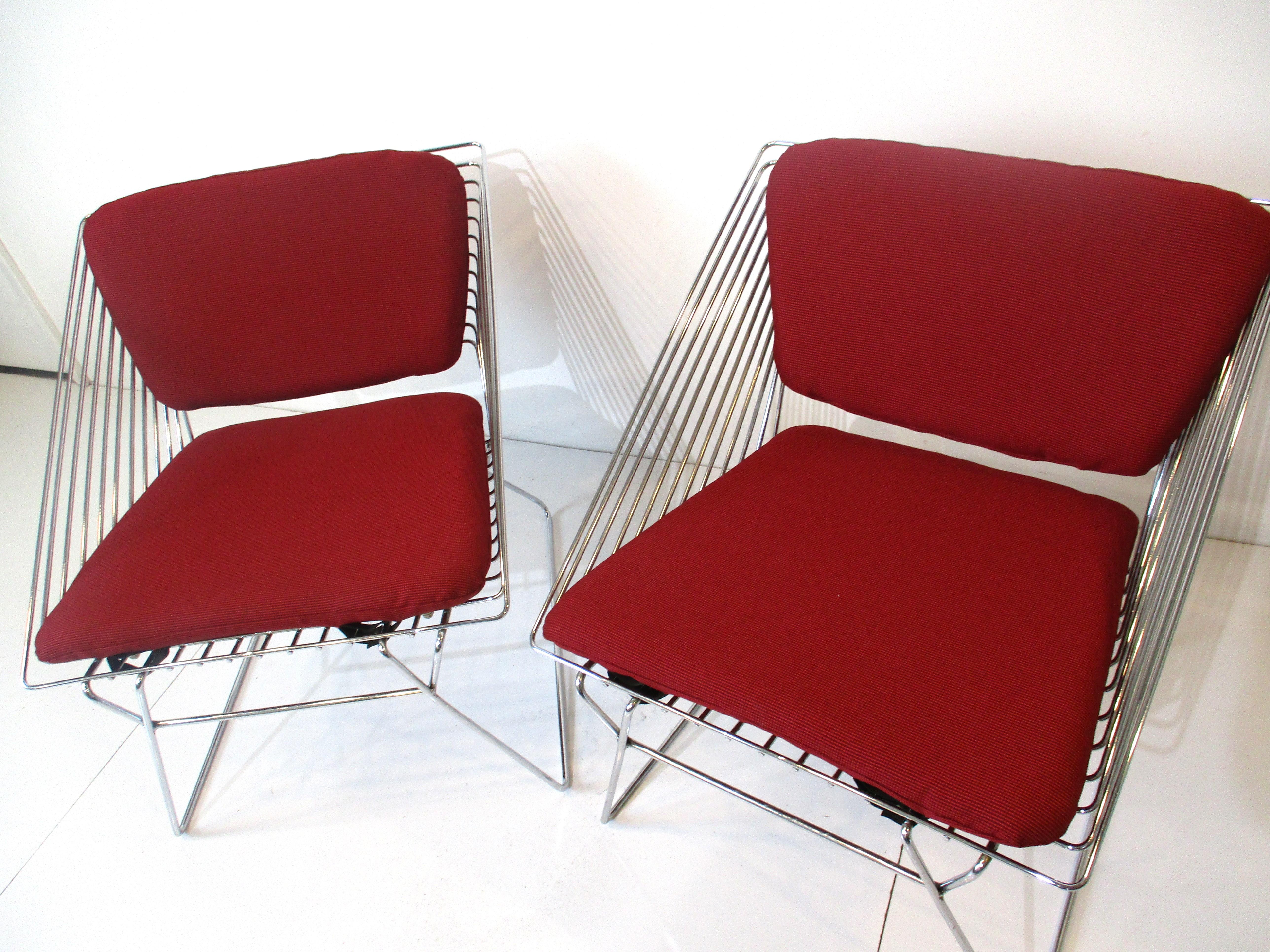 Verner Panton Wire Grid Lounge Chairs for Fritz Hansen Denmark For Sale 2