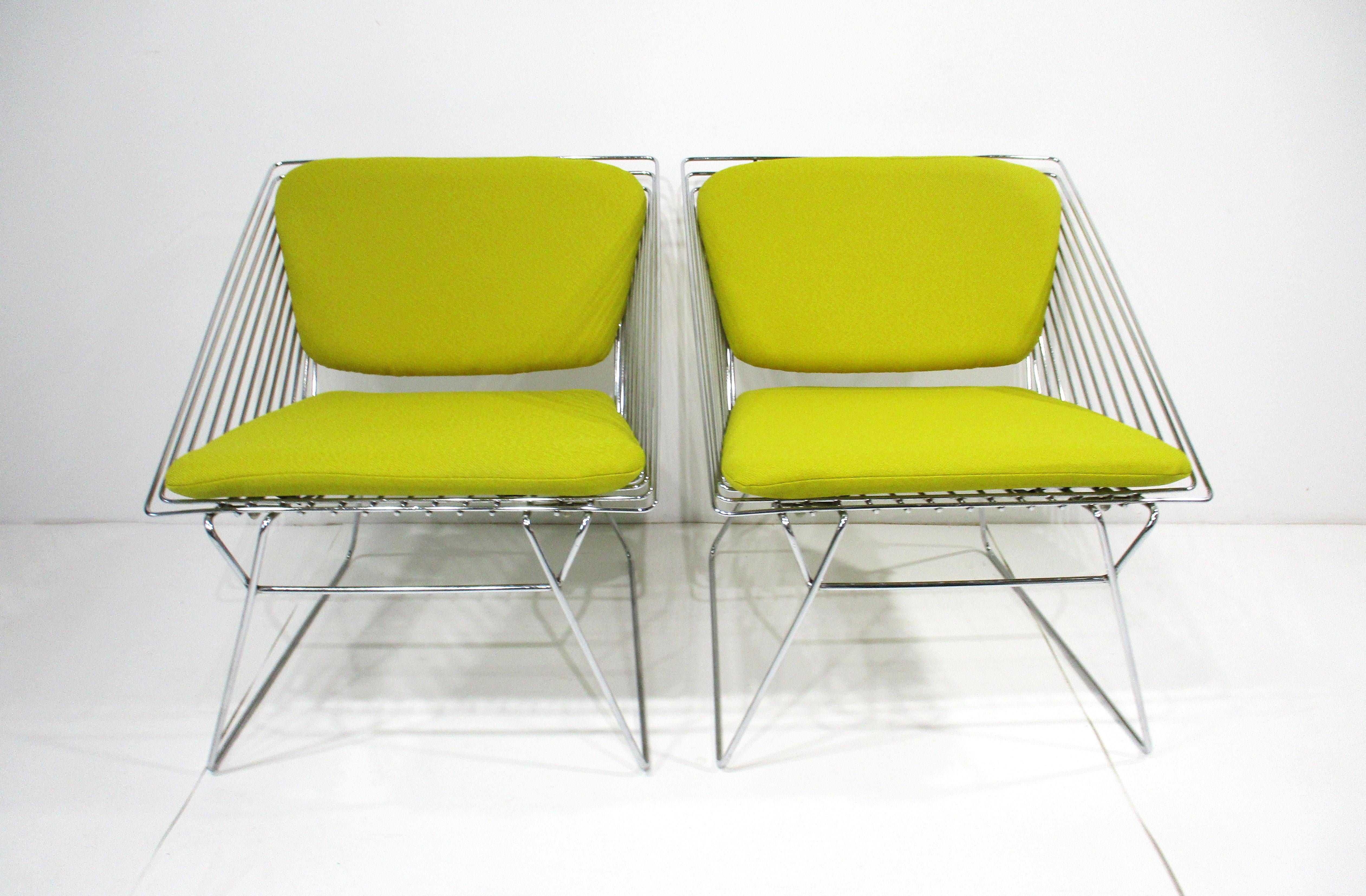 Verner Panton Wire Grid Lounge Chairs for Fritz Hansen Denmark For Sale 4