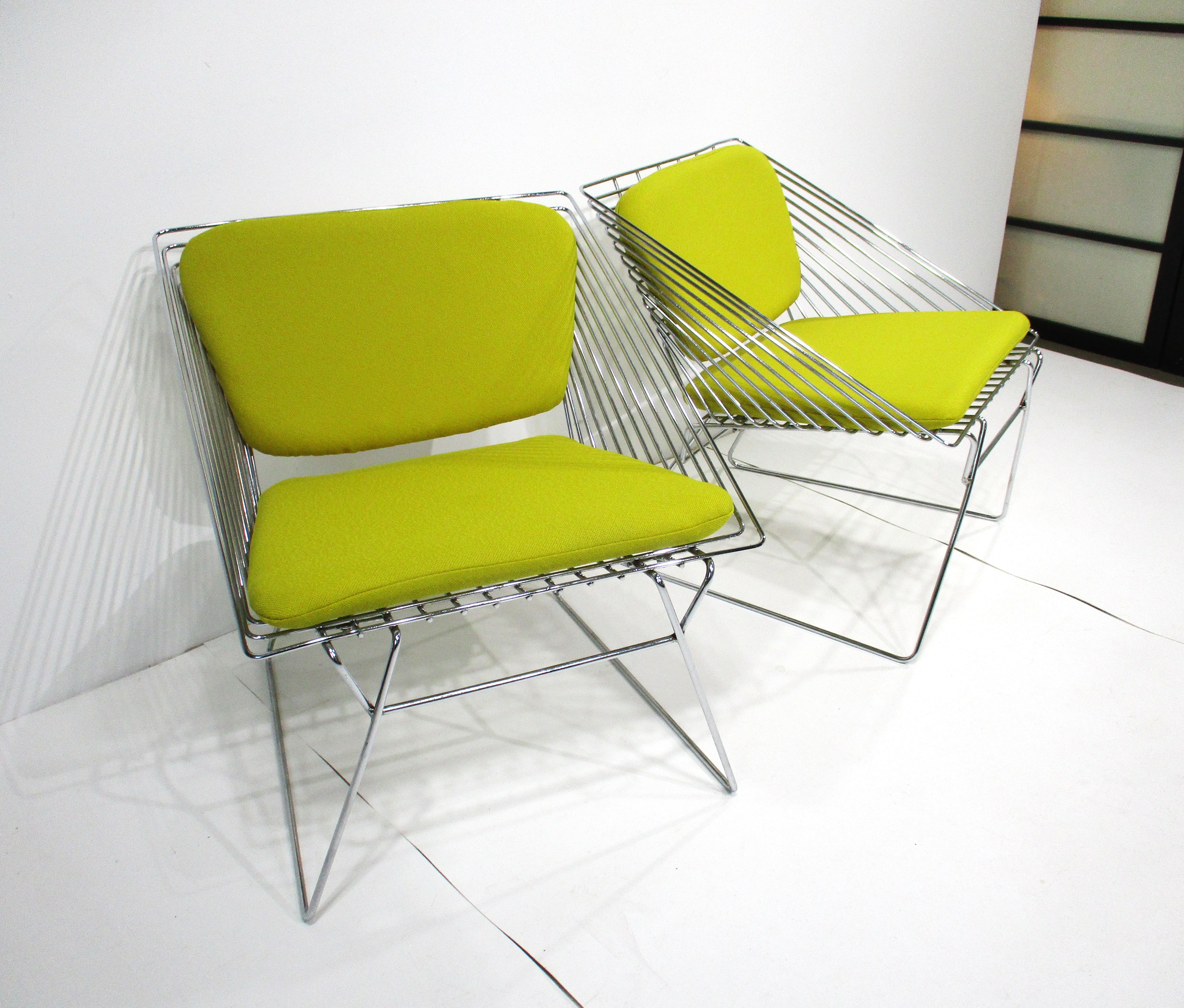 Verner Panton Wire Grid Lounge Chairs for Fritz Hansen Denmark For Sale 5