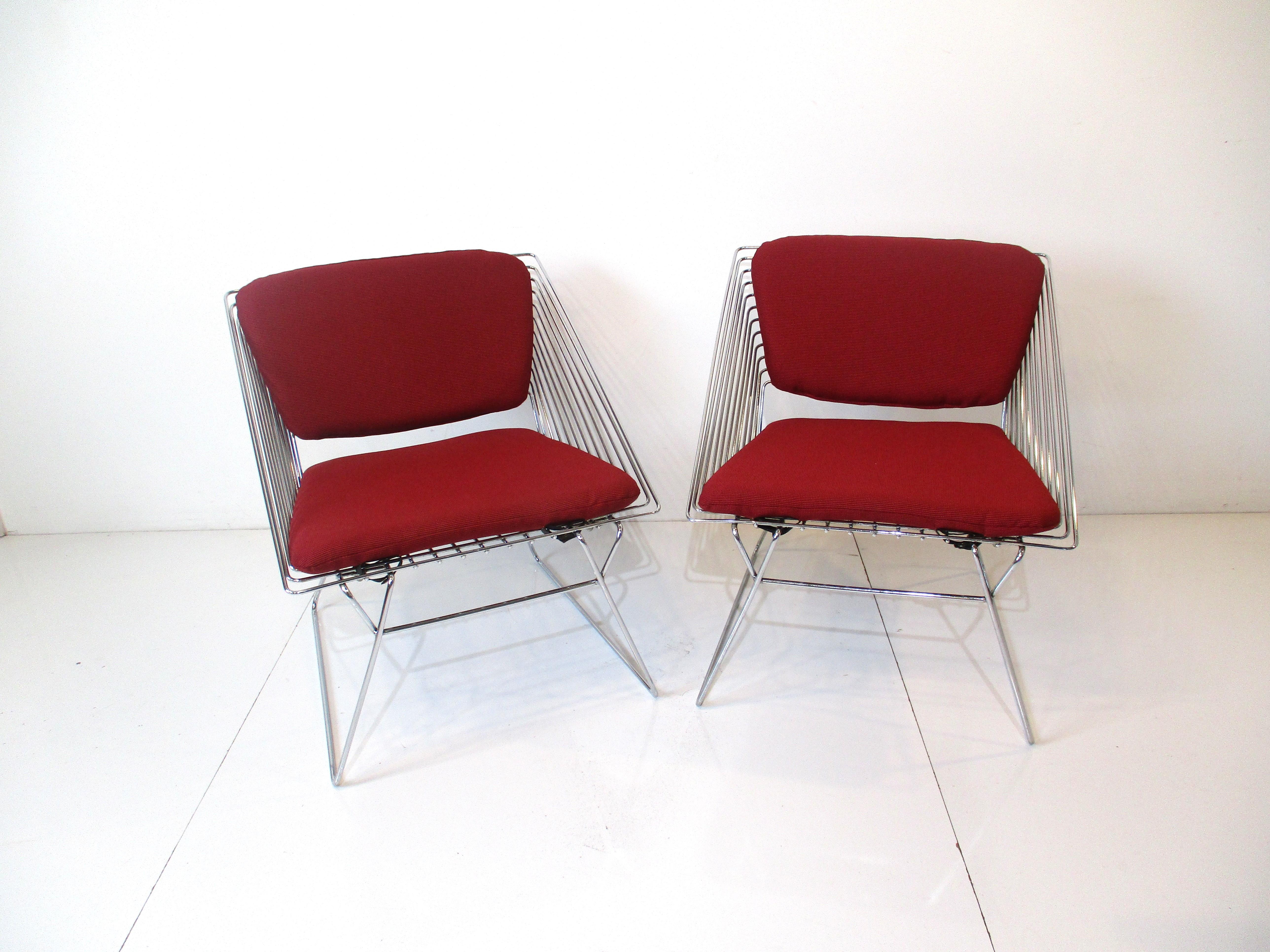 Verner Panton Wire Grid Lounge Chairs for Fritz Hansen Denmark For Sale 5