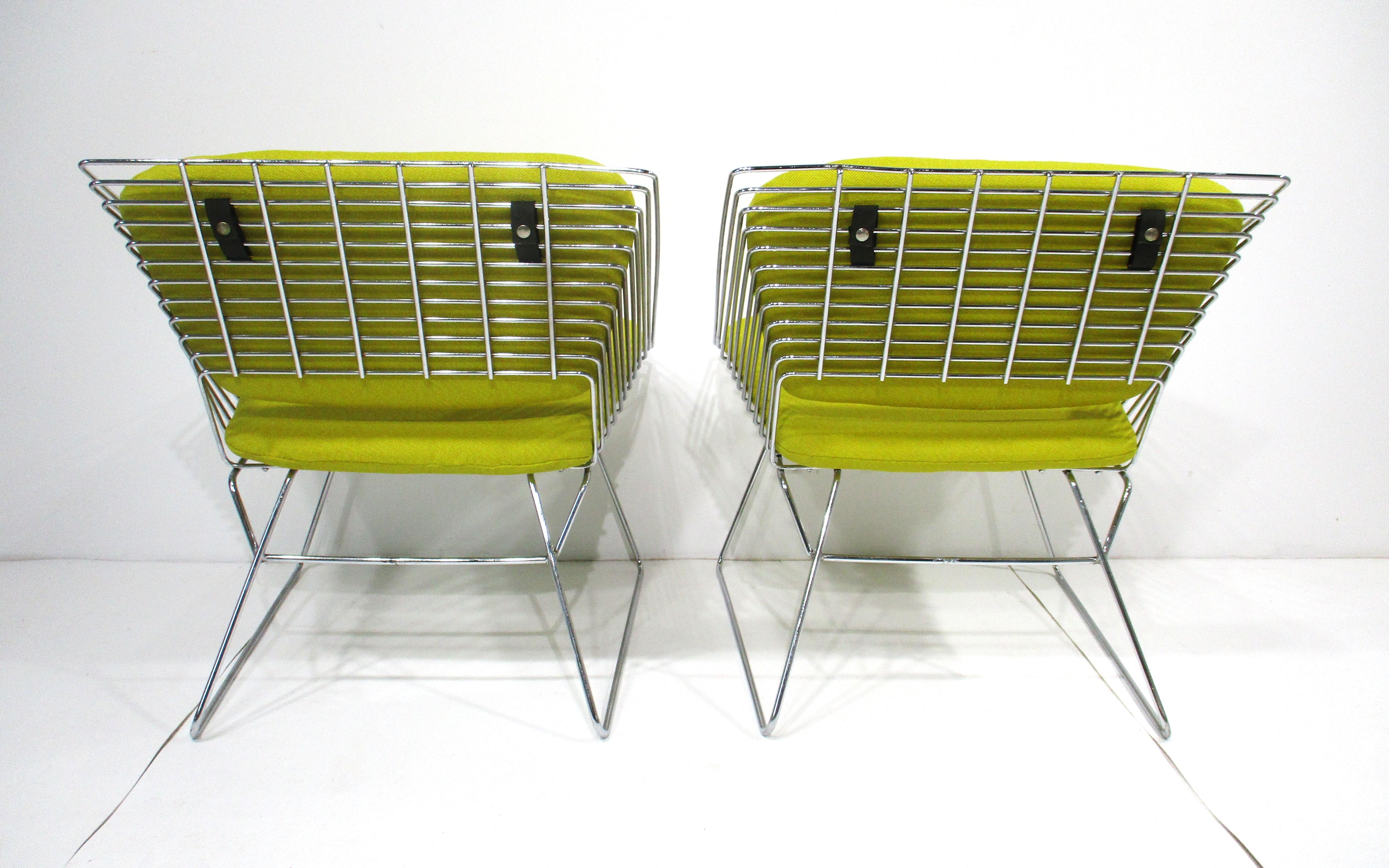 Mid-Century Modern Verner Panton Wire Grid Lounge Chairs for Fritz Hansen Denmark For Sale