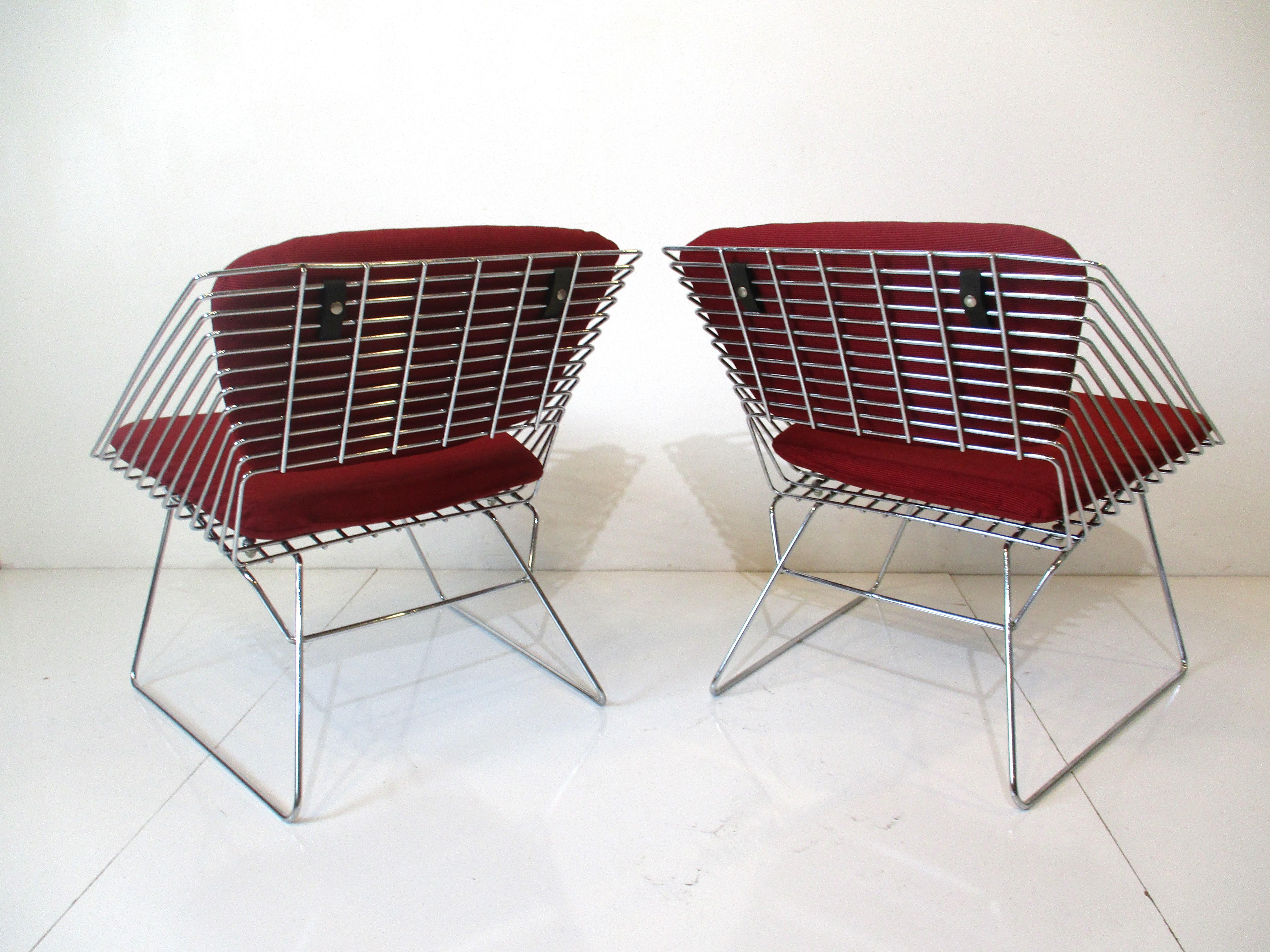 Verner Panton Wire Grid Lounge Chairs for Fritz Hansen Denmark In Good Condition For Sale In Cincinnati, OH