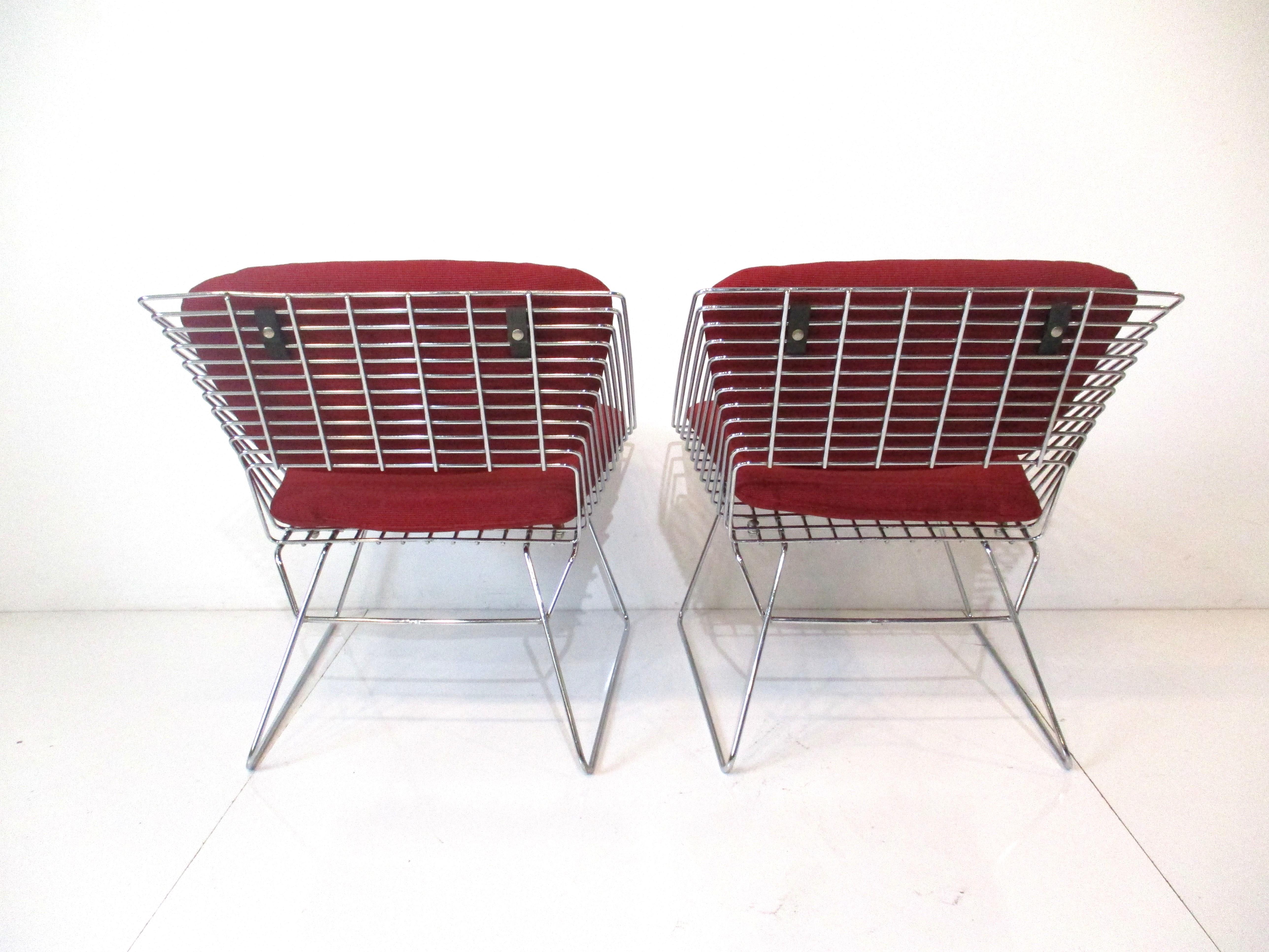 Verner Panton Wire Grid Lounge Chairs for Fritz Hansen Denmark In Good Condition For Sale In Cincinnati, OH