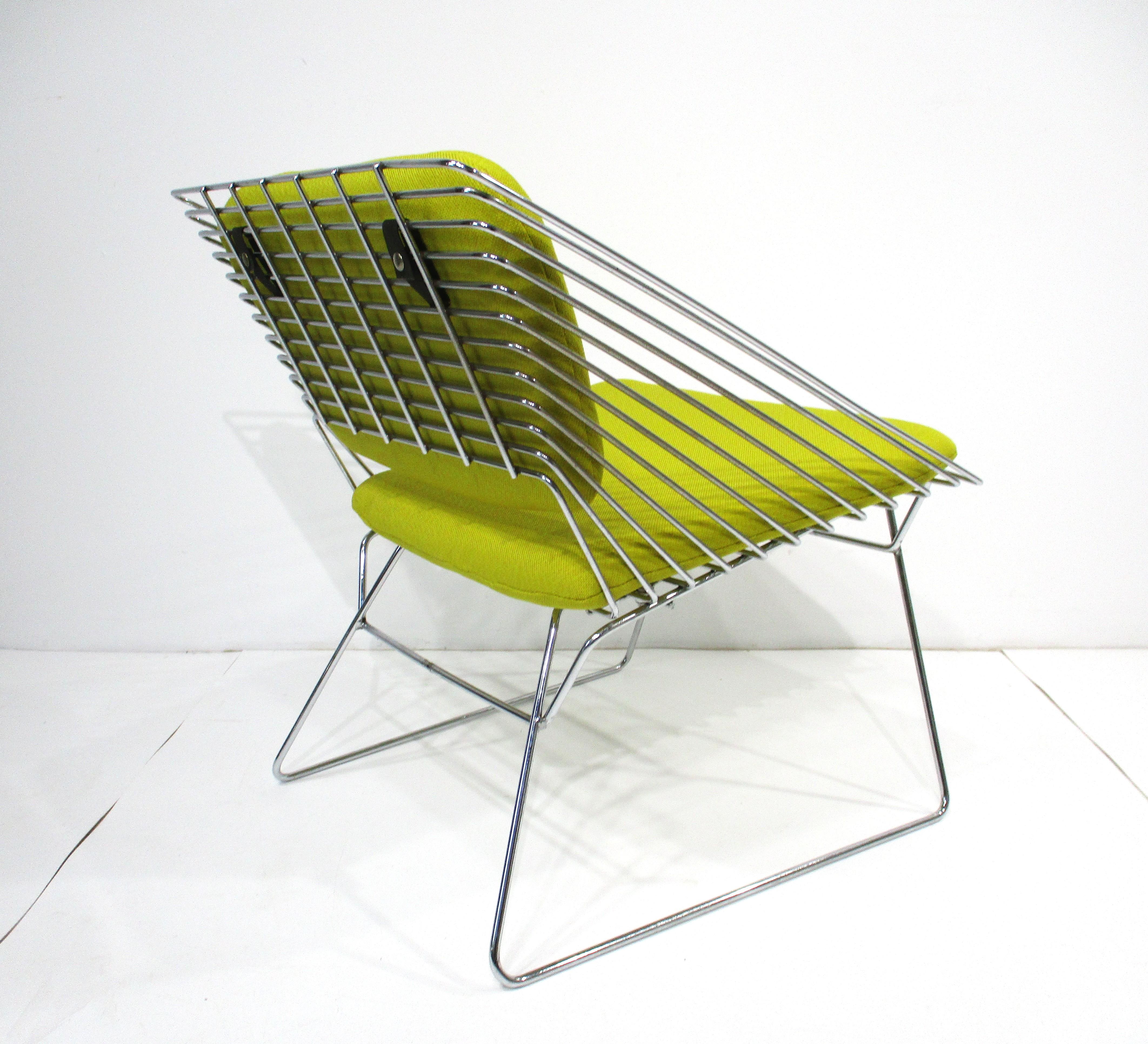 Metal Verner Panton Wire Grid Lounge Chairs for Fritz Hansen Denmark For Sale