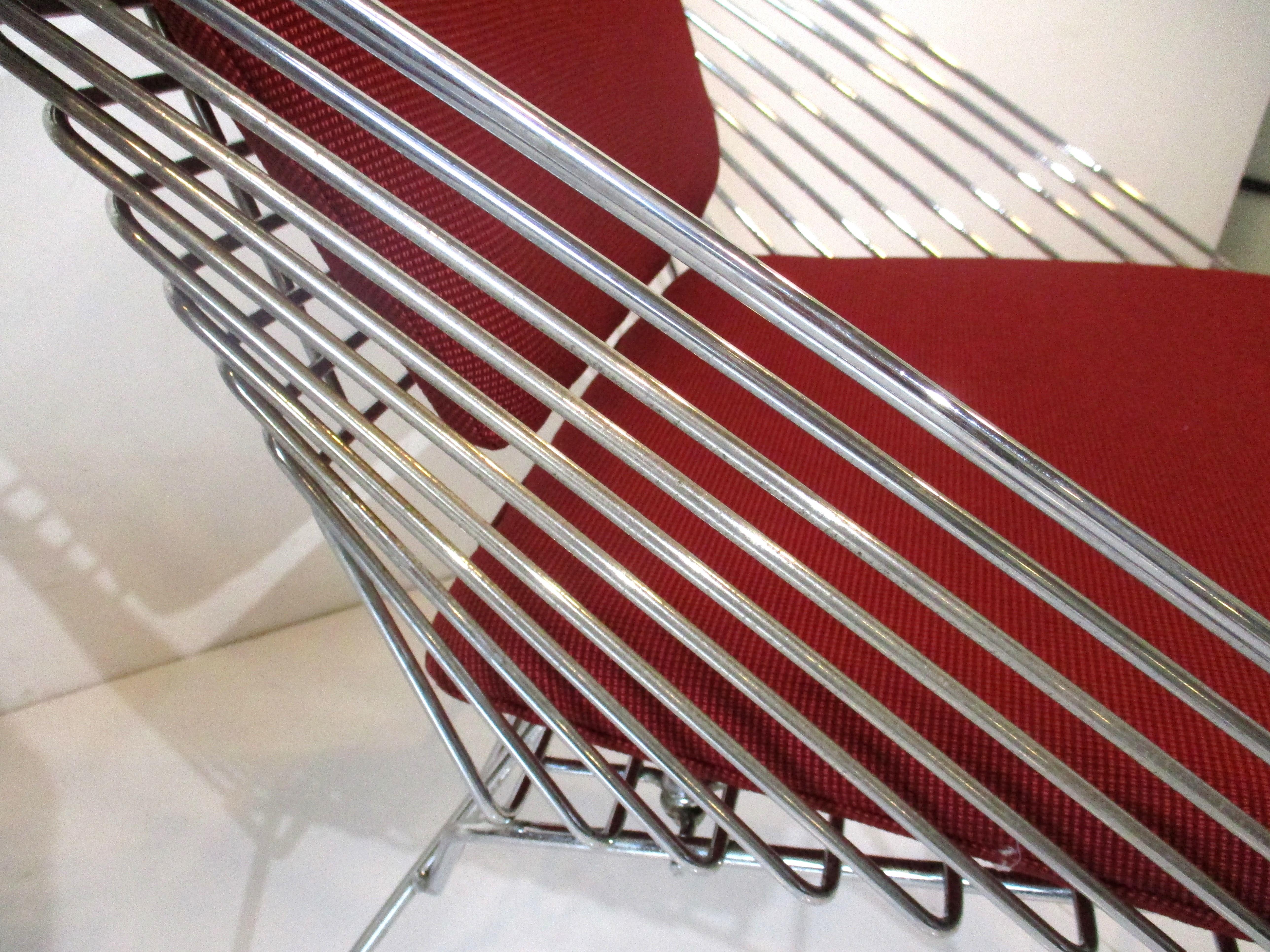 Metal Verner Panton Wire Grid Lounge Chairs for Fritz Hansen Denmark For Sale
