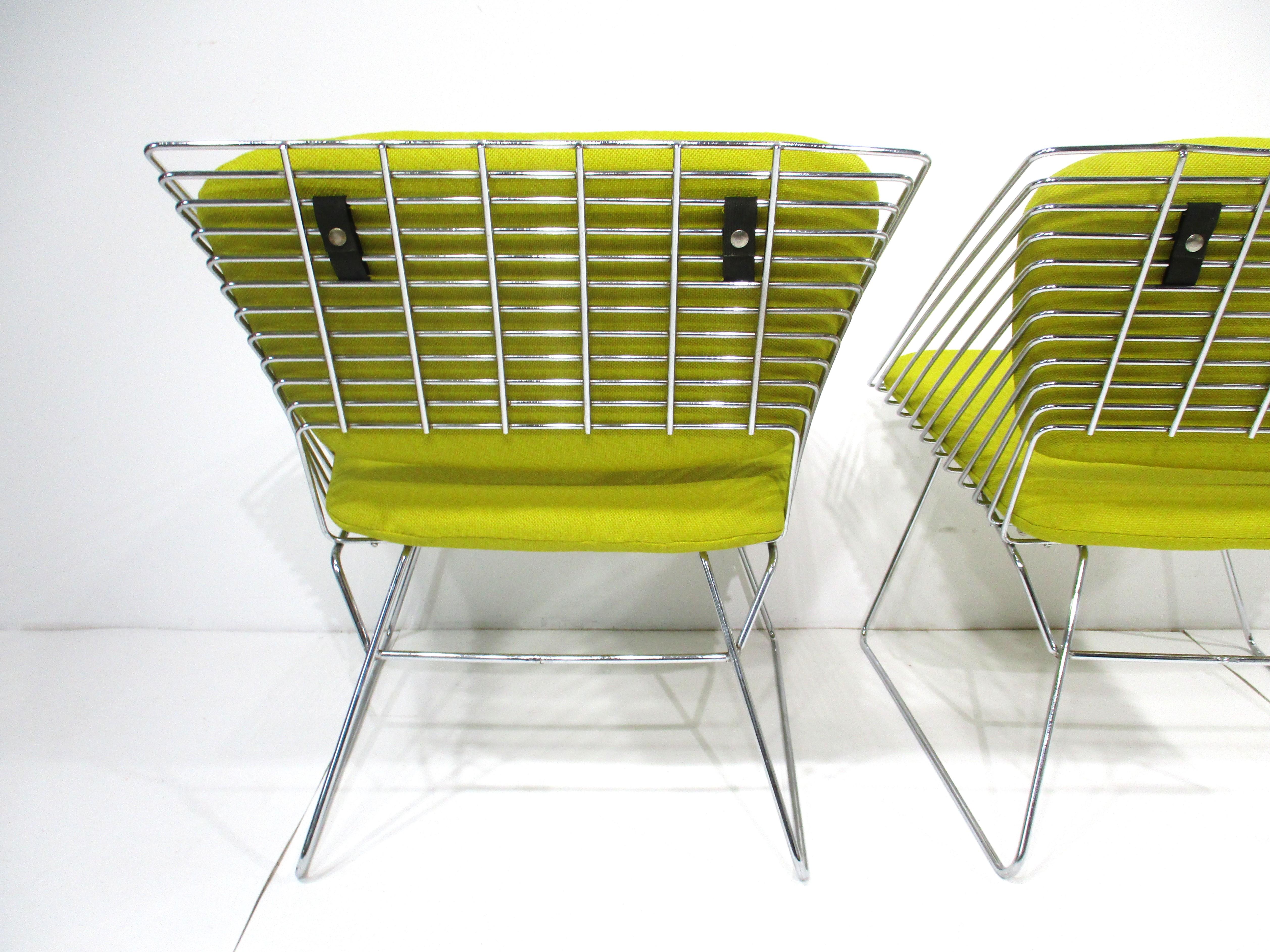 Verner Panton Wire Grid Lounge Chairs for Fritz Hansen Denmark For Sale 2