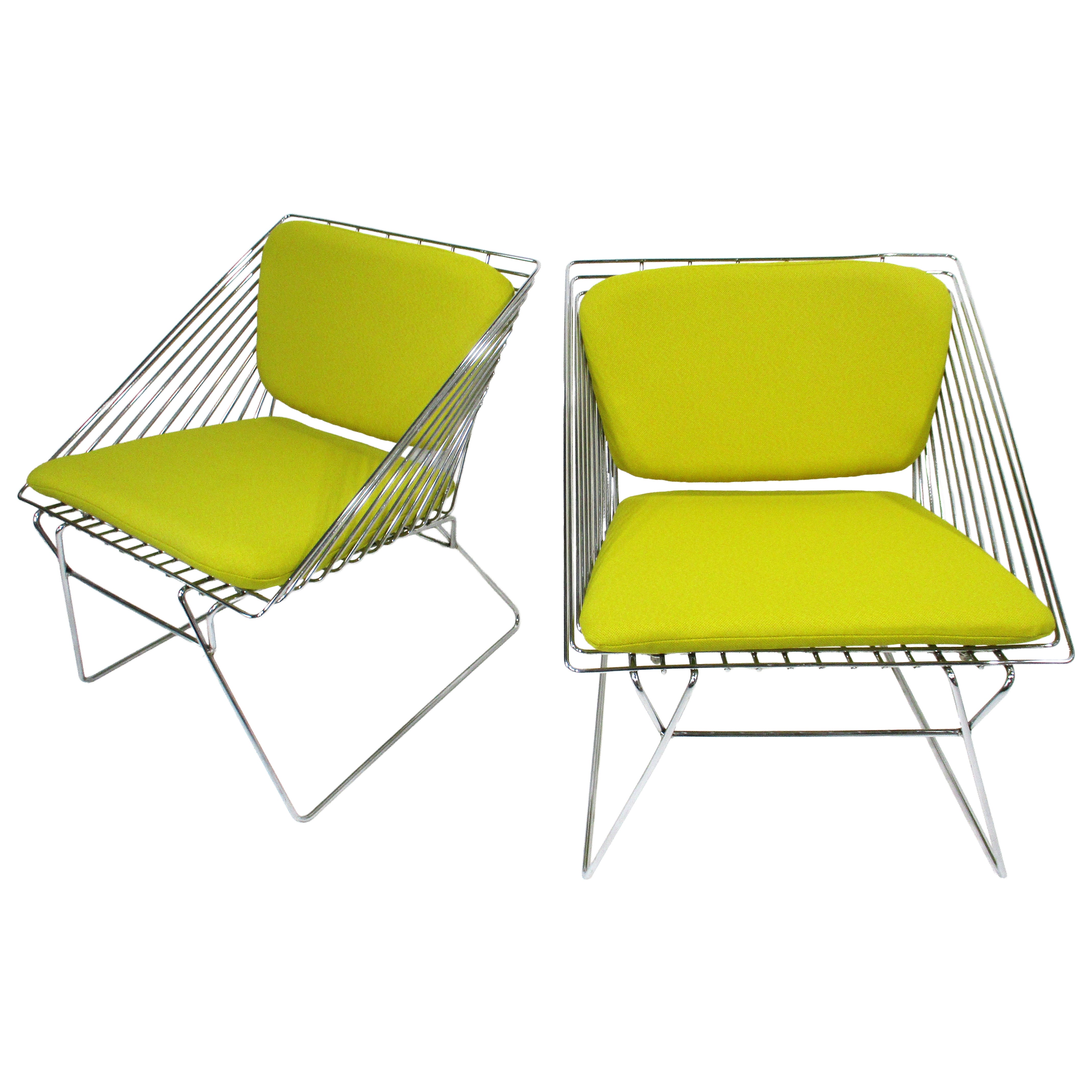 Verner Panton Wire Grid Lounge Chairs for Fritz Hansen Denmark