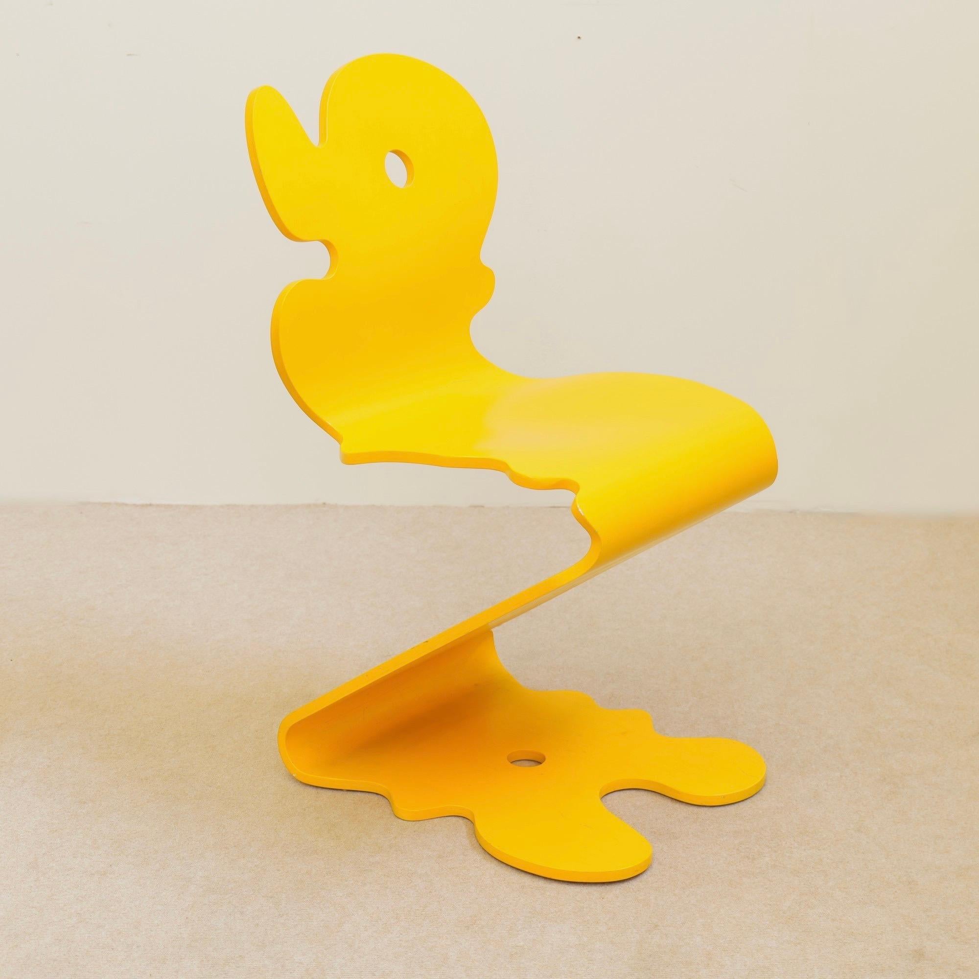 Late 20th Century Verner Panton yellow Pantonic 5020 chair by HÅG Norway For Sale