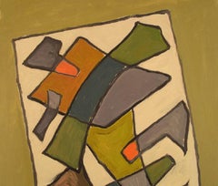Verner Trokner, Denmark, Oil on Canvas, Abstract Composition