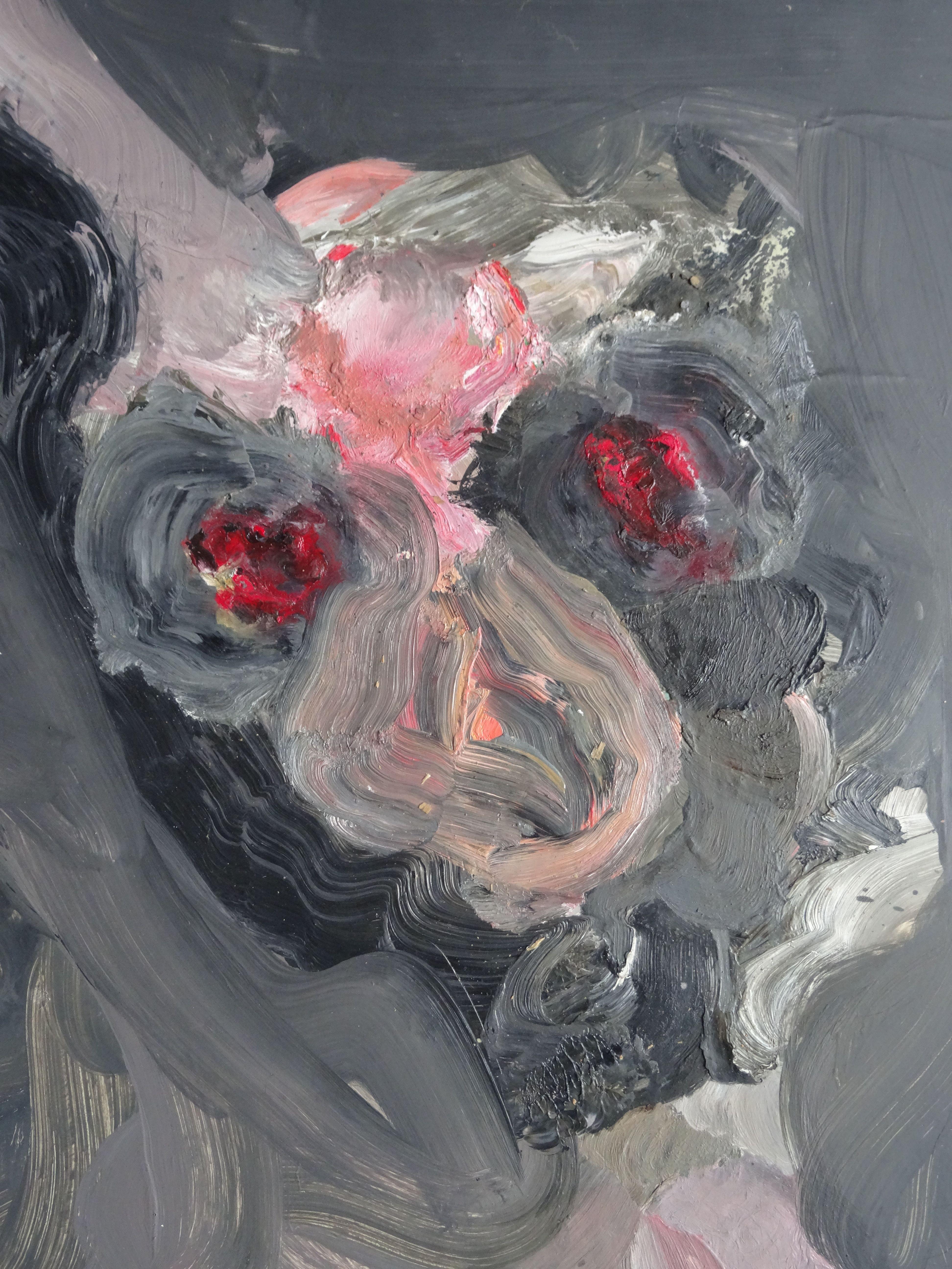 II. 2011-2013. Papier, Kunststoffglas, Öl, 90x68 cm – Painting von Verners Lazdans 