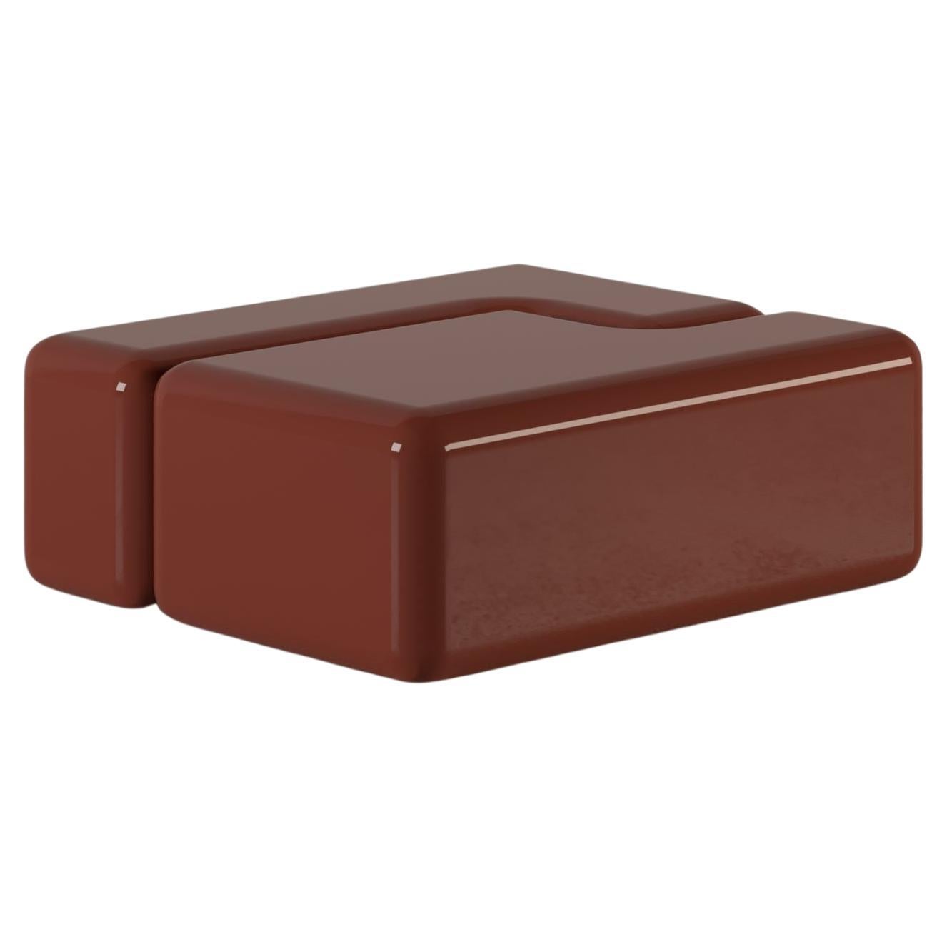 Verneuil Coffee Table in Red Lacquered Wood by Haymann Editions For Sale
