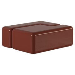 Table basse Verneuil en bois laqué rouge par Haymann Editions
