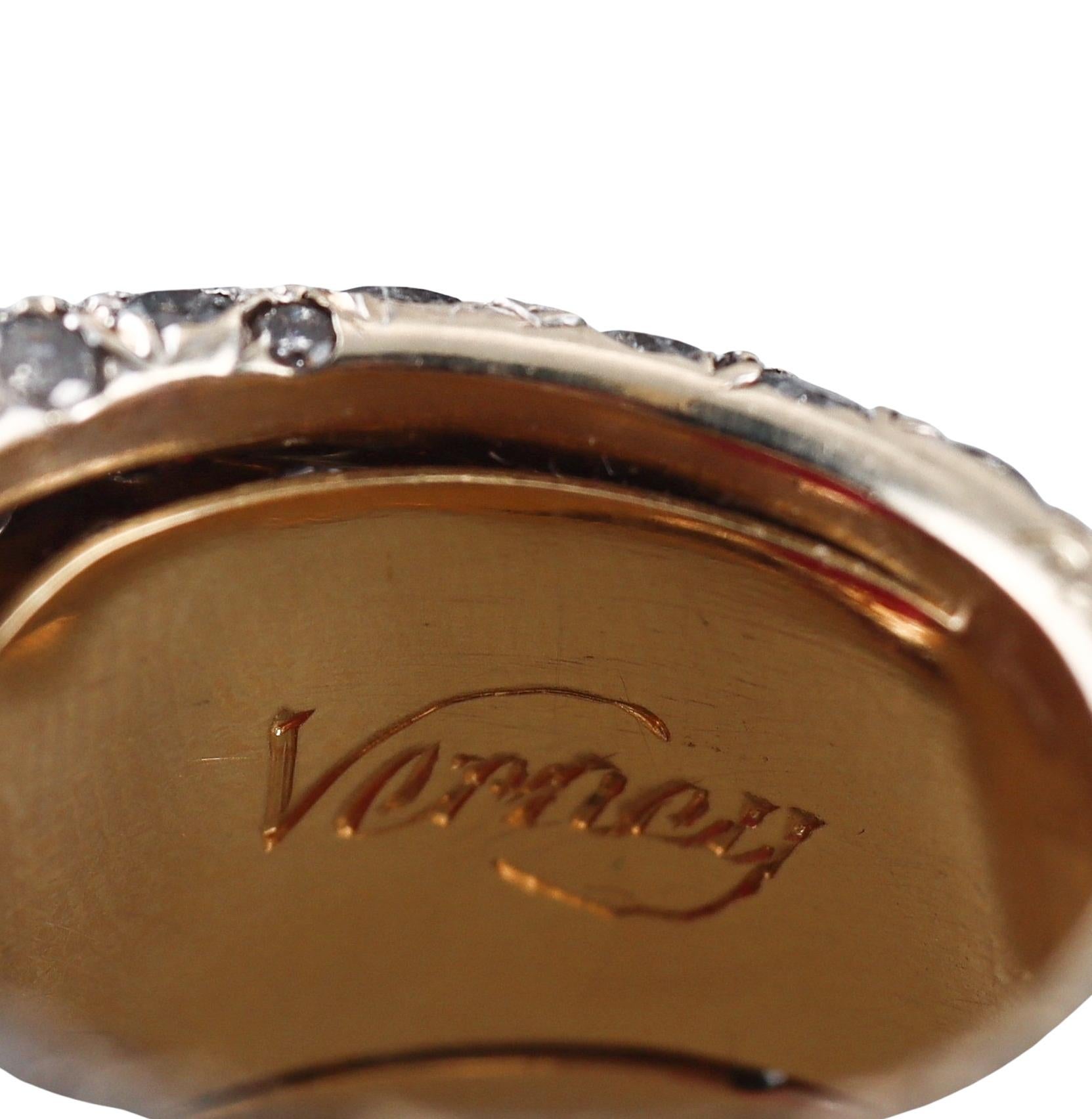 Verney Paris Gold 14 Carat Ruby Diamond Ring In Excellent Condition For Sale In New York, NY