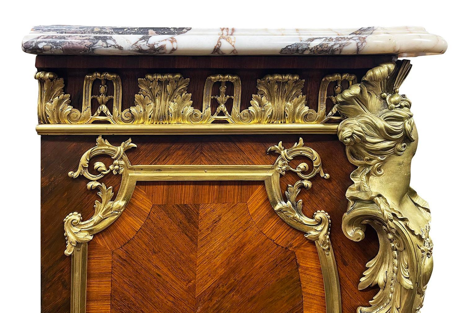 Ormolu Verni Martin Louis XVI Style Side Cabinet, 19th Century, attributed to Linke For Sale