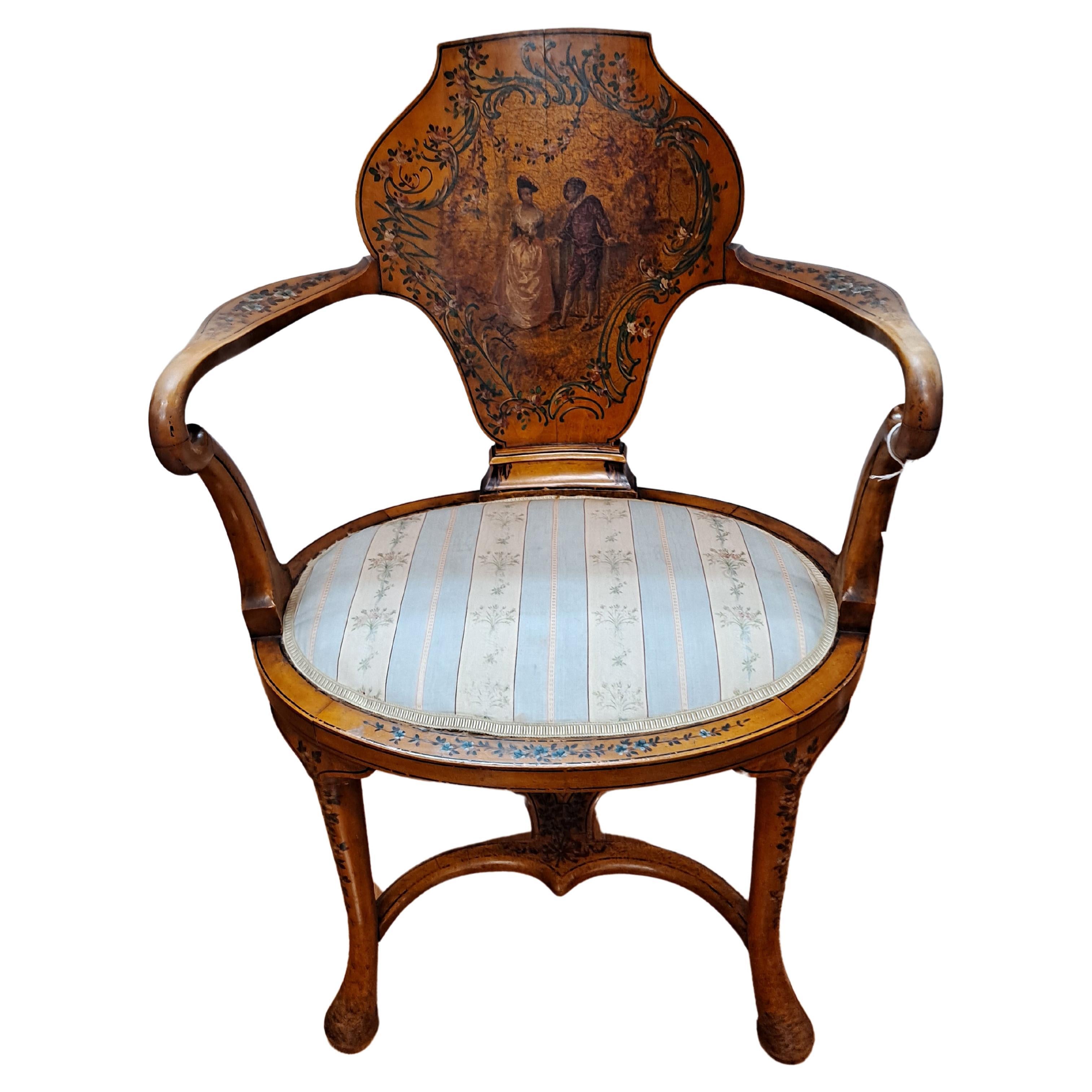 Verni Martin Style Hand Painted Armchair