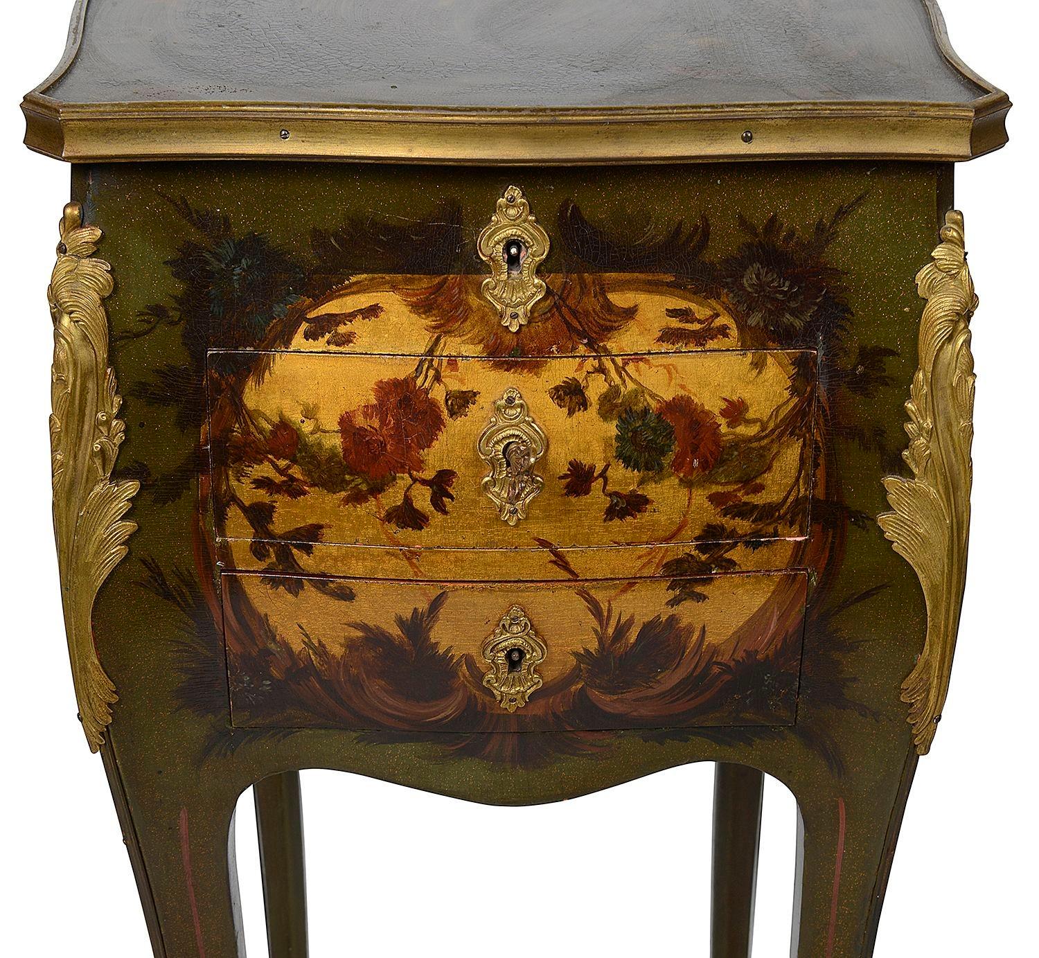 French Verni Martin style side table, circa 1880 For Sale