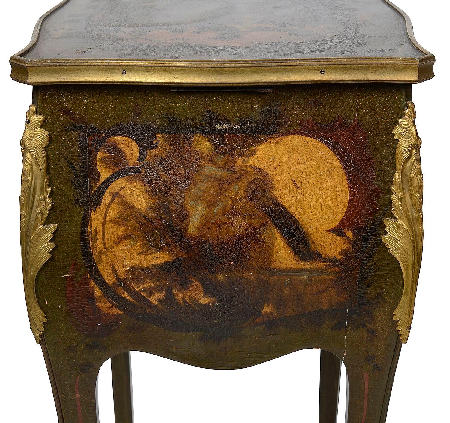 Mahogany Verni Martin style side table, circa 1880 For Sale
