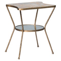 "Vernier" Marble and Brass Accent Side Table by Christiane Lemieux