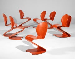 Ensemble de huit chaises S-Stuhls de Verner Panton, modèle 276