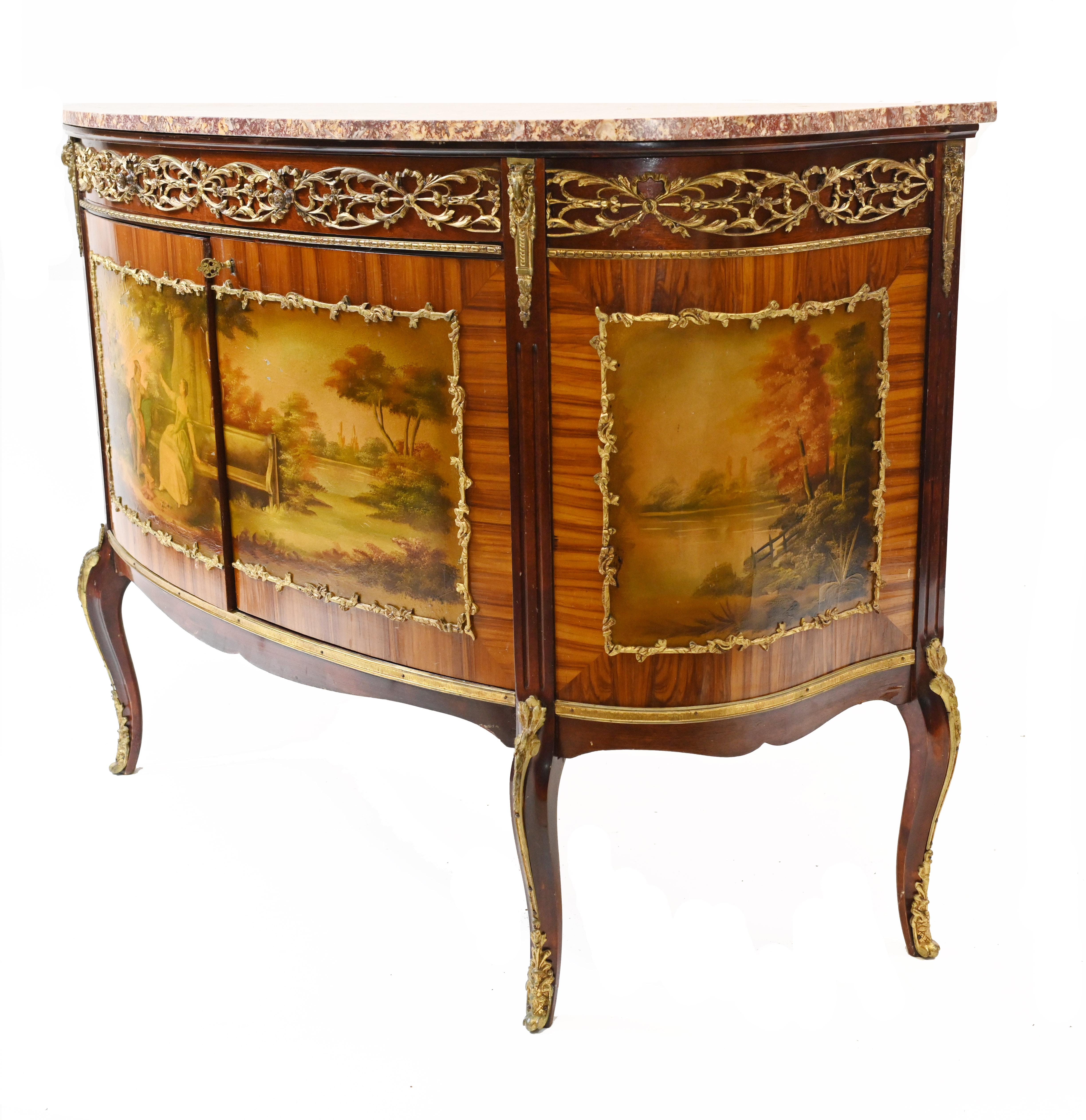 Vernis Martin Commode French Painted Cabinet For Sale 3