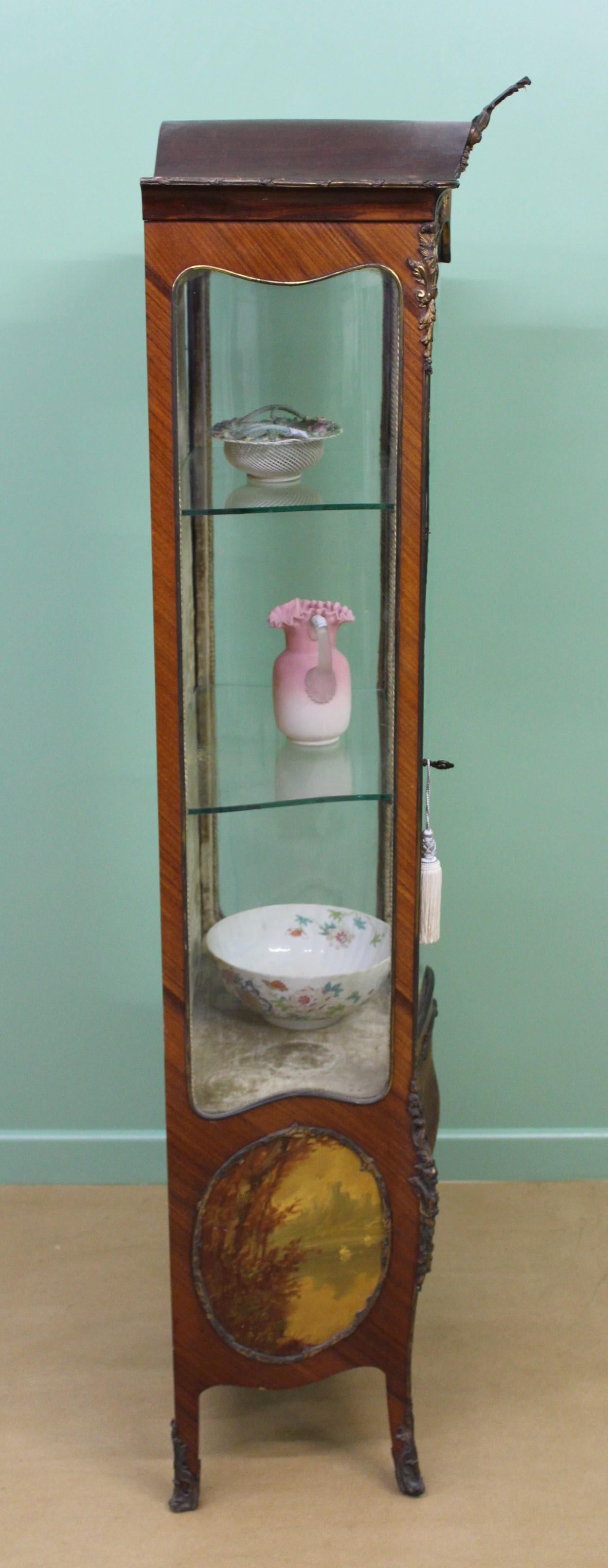 Vernis Martin Decorated French Kingwood Vitrine For Sale 11