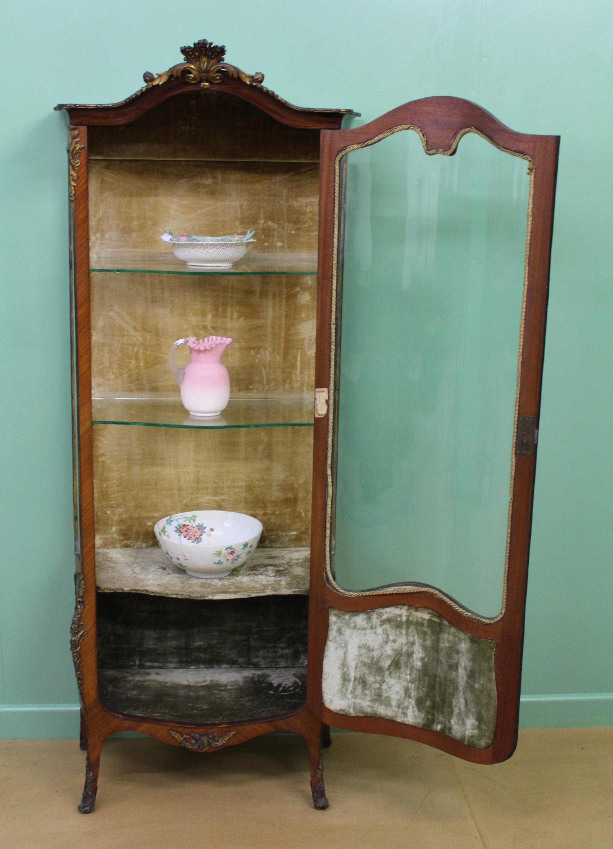Vernis Martin Decorated French Kingwood Vitrine For Sale 4