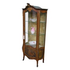 Vernis Martin Decorated French Kingwood Vitrine