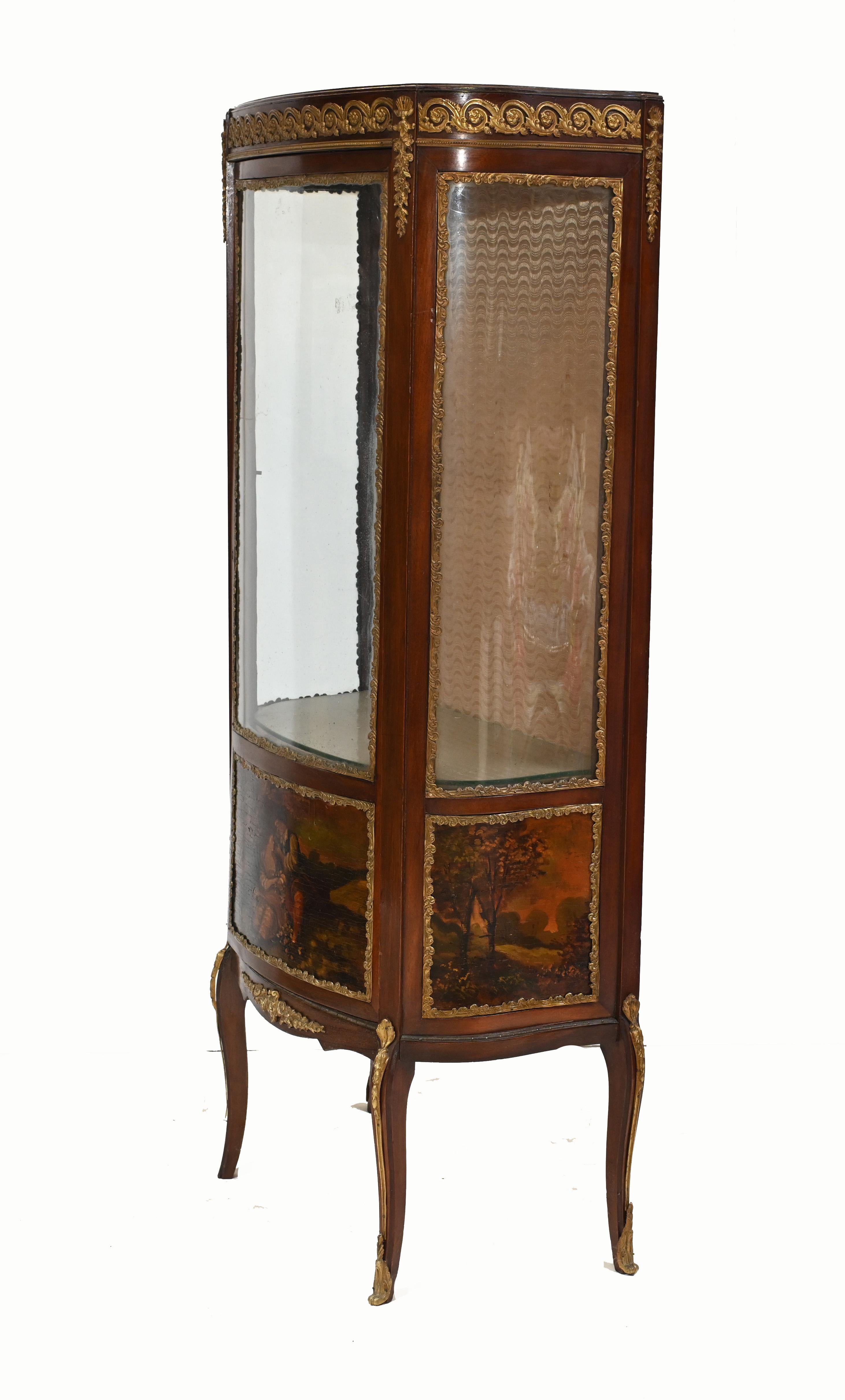 Other Vernis Martin Display Cabinet French Vitrine Painted For Sale