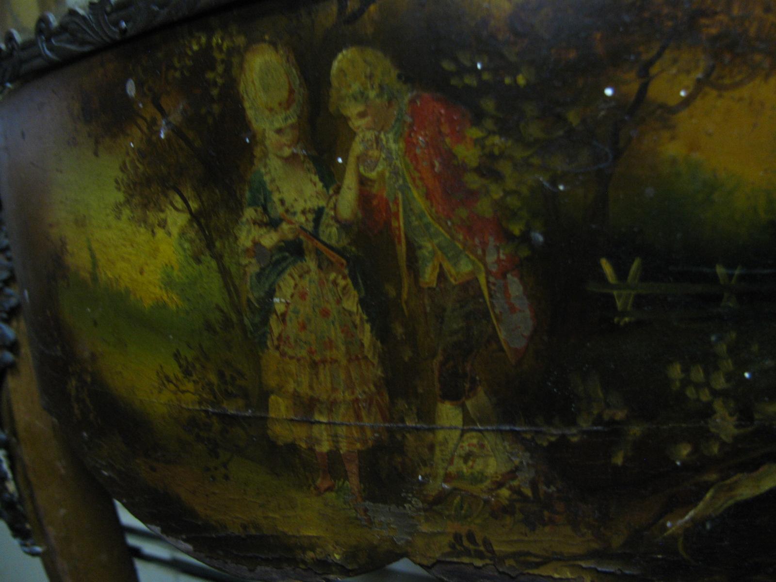 19th Century Vernis Martin French Curio Cabinet Bronze Mounts and Hand Painted Panels For Sale
