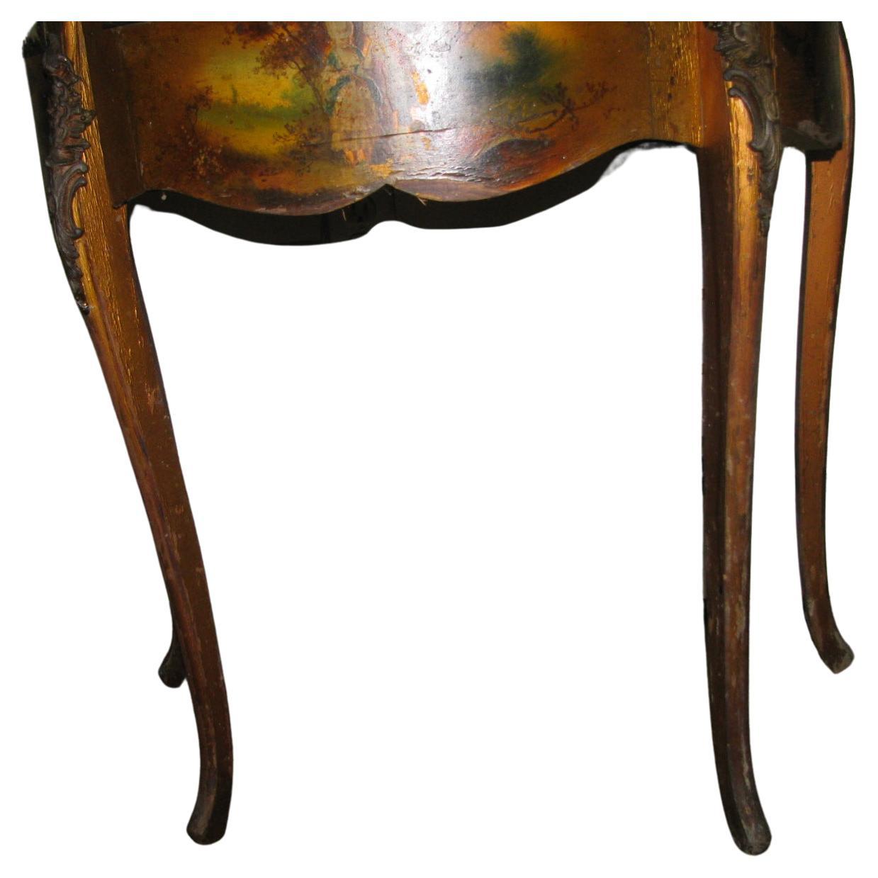 XIX secolo Armadio Curio Francese Vernis Martin Supporti in bronzo e pannelli dipinti a mano in vendita