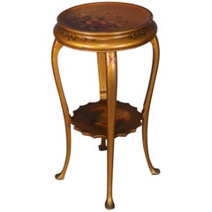 Vernis Martin Hand-Painted Landscape and Floral Giltwood Plant Stand, circa 1900
